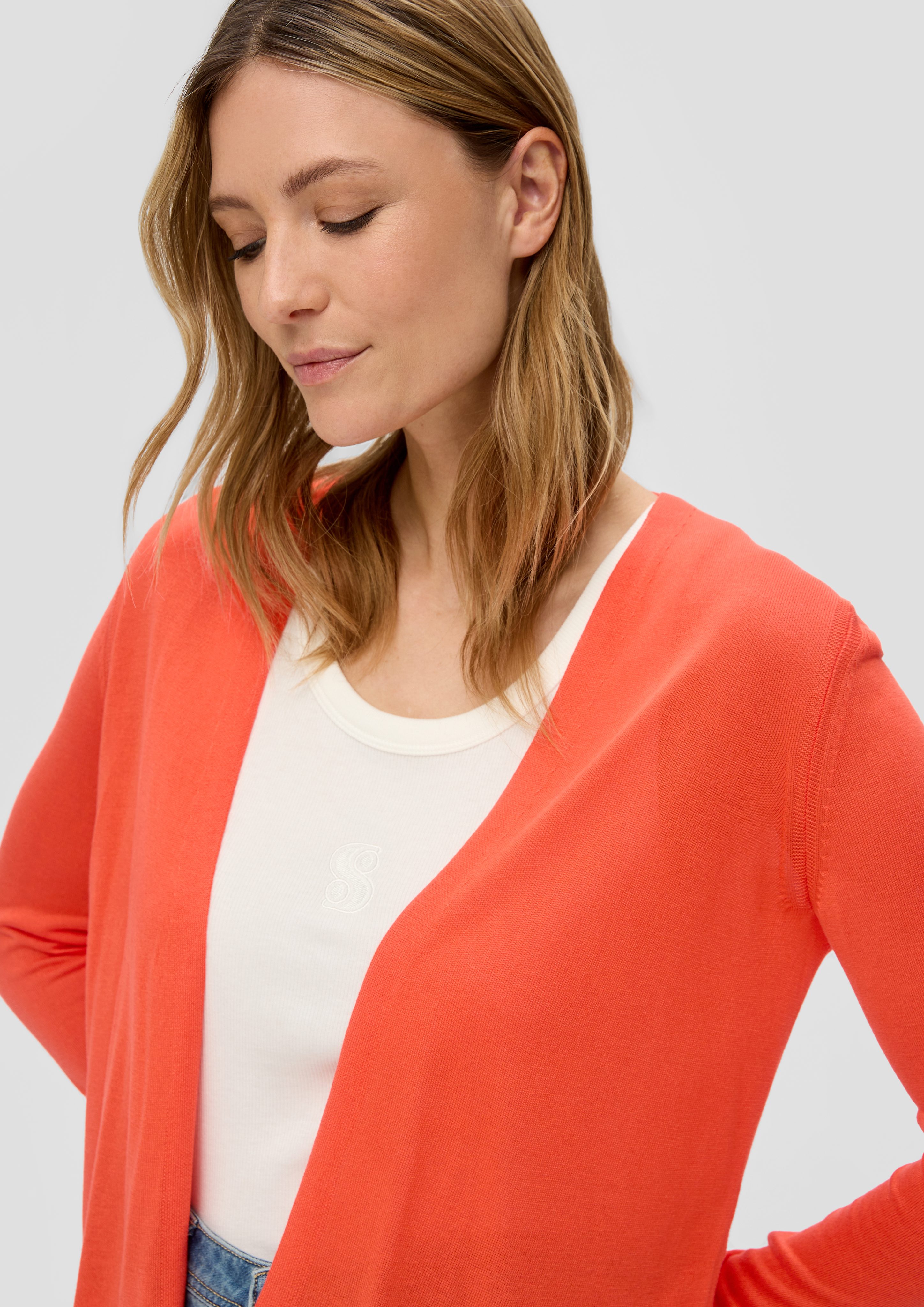 s.Oliver Strickjacke Feinstrick-Cardigan aus reiner Viskose günstig online kaufen