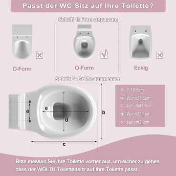 Woltu WC-Sitz (1-St), Toilettendeckel mit Absenkautomatik, 175 kg belastbar