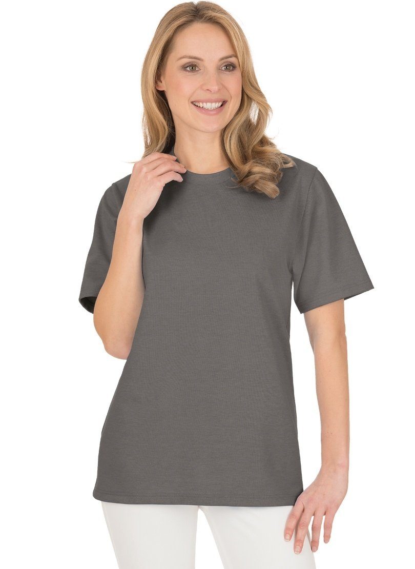 T-Shirt Piqué-Qualität taupe-melange Trigema in TRIGEMA T-Shirt