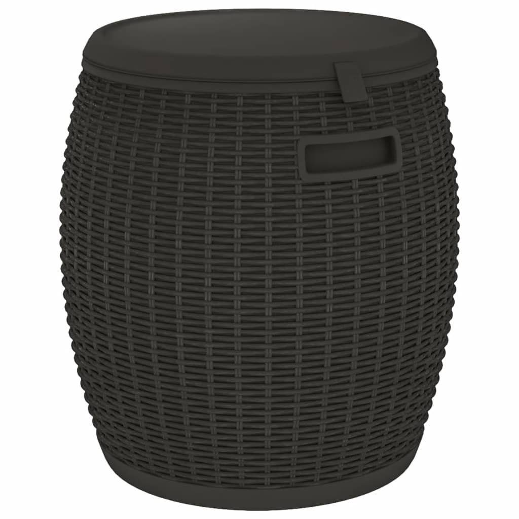 vidaXL Auflagenbox NA Fass 4-in-1 Gartenbox Schwarz Polypropylen Kissentruhe Terrasse Box