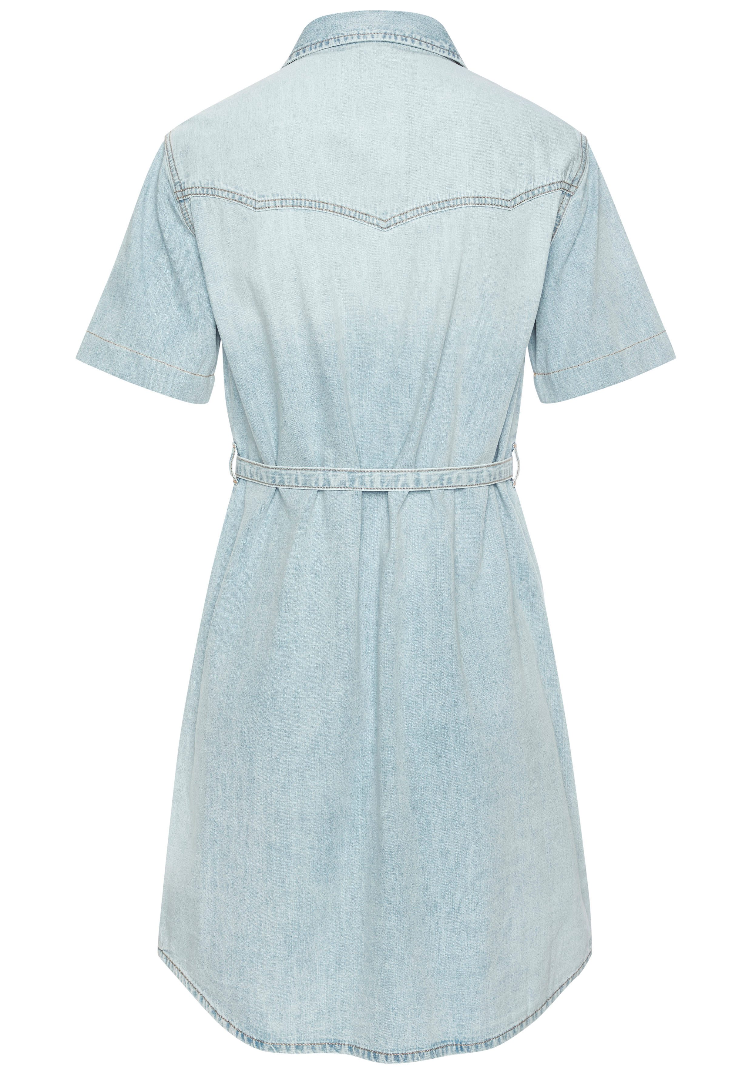 LASCANA Jeanskleid (mit Bindegürtel) in softer Denimqualität, modischer Western-Look – Bild 4 von 5