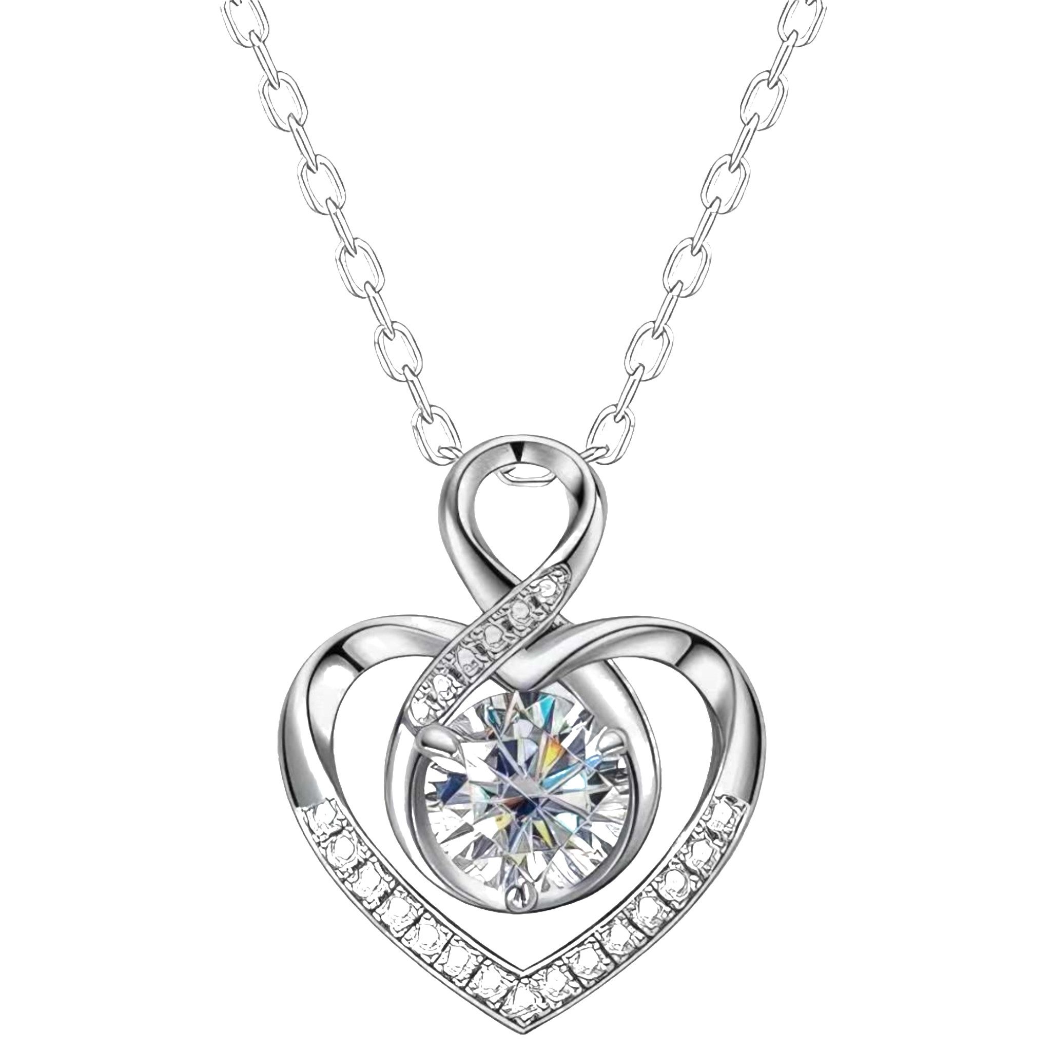 Kette mit Anhänger halskette damen gold, 1ct D Vs1 herz anhänger, labordiamant
