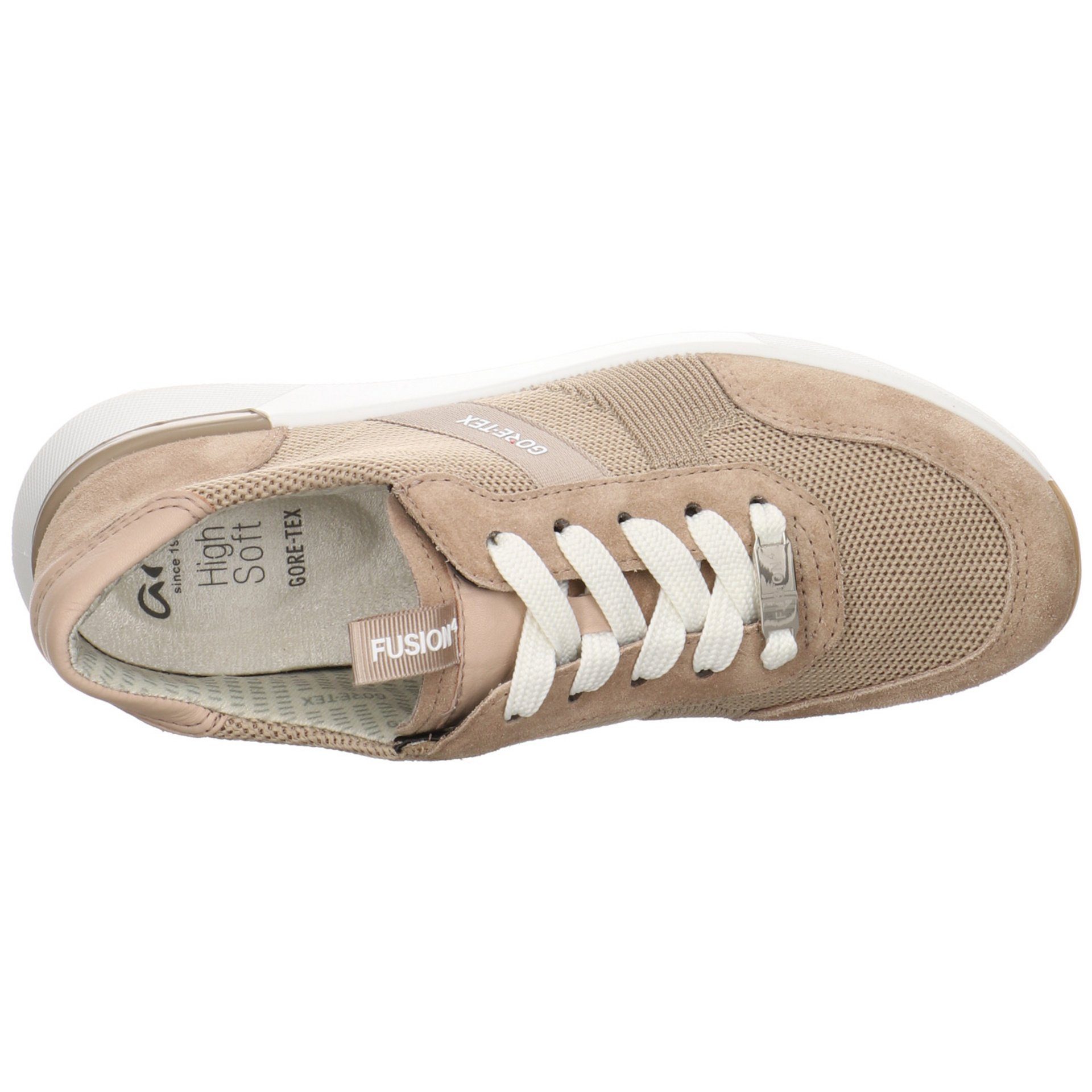 Ara Damen Schnürhalbschuhe Venice-Sport Schnürschuh Leder-/Textilkombination Schnürschuh sand