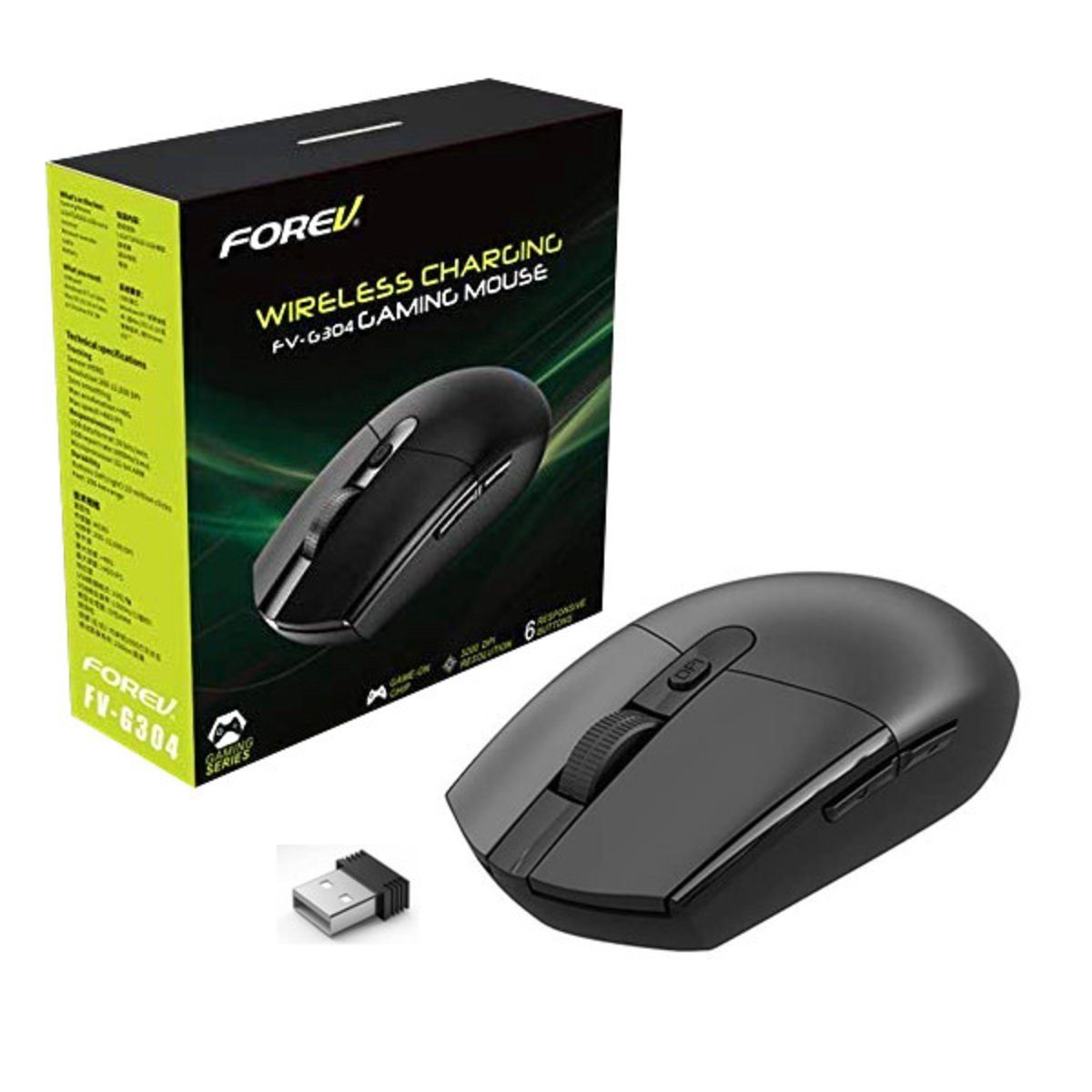Wisam Forev Maus PC kabellos Gaming schwarz FV-G304 Smartphone-Ladegerät