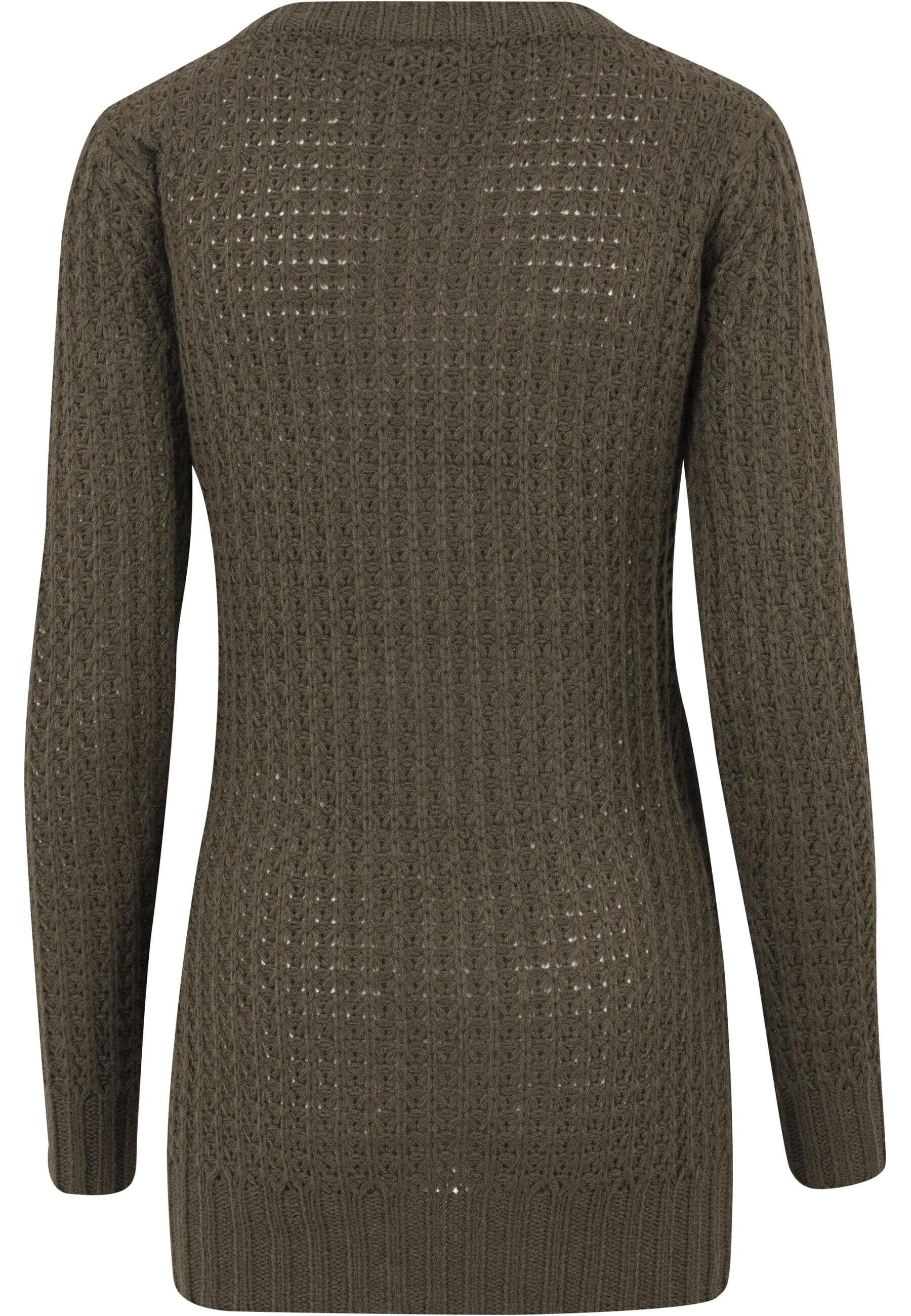 URBAN Wideneck CLASSICS (1-tlg) Sweater Damen olive Ladies Long Kapuzenpullover