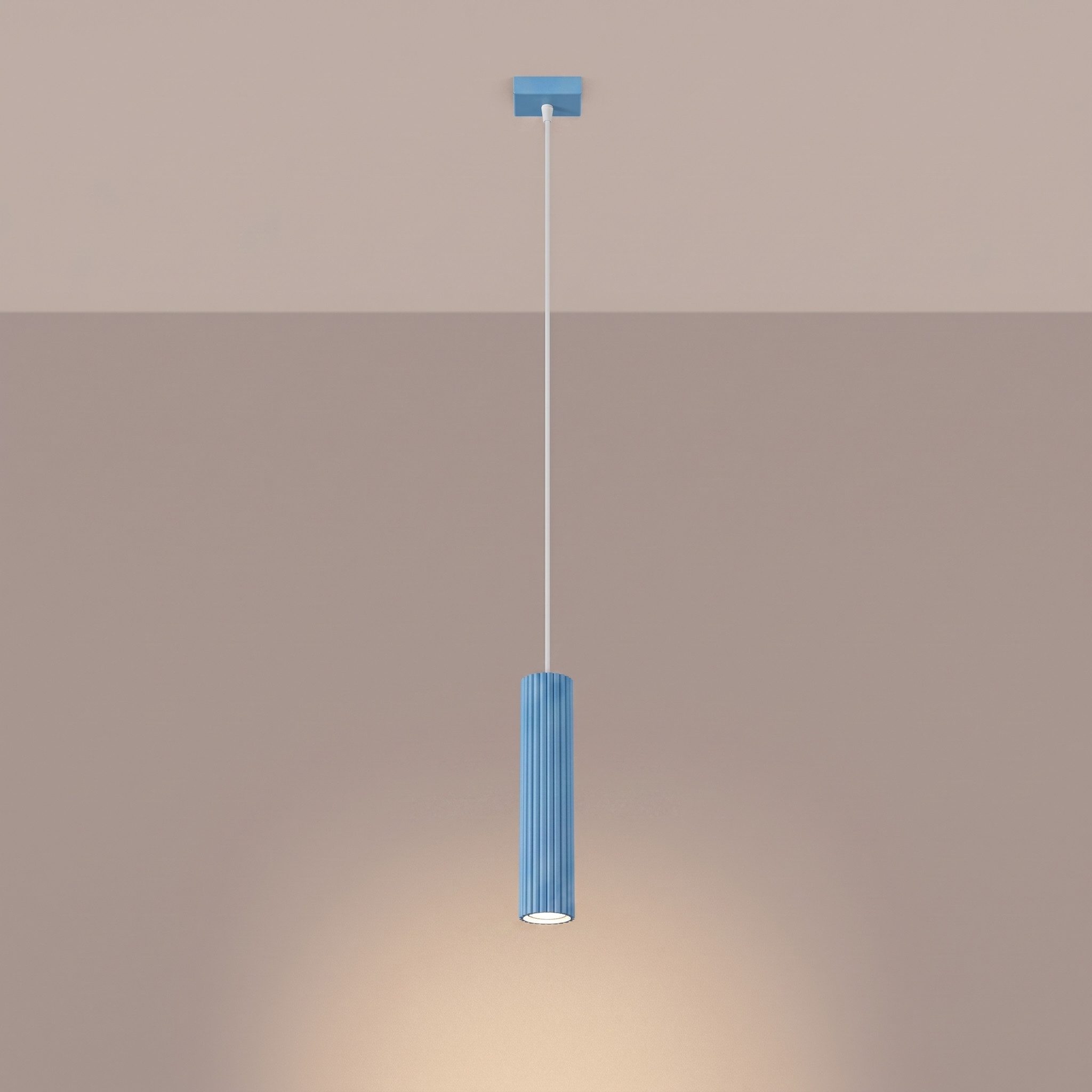 SOLLUX lighting Hängeleuchte Pendelleuchte KARBON 1 himmelblau, Nicht enthalten