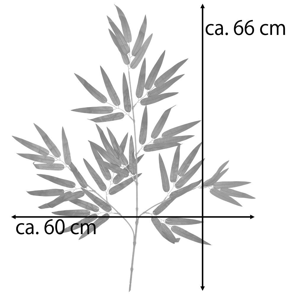 12 Dekoration Kunstpflanze Kunstpflanze Decovego, Bambuszweige Decovego Künstliche Stück 66 cm