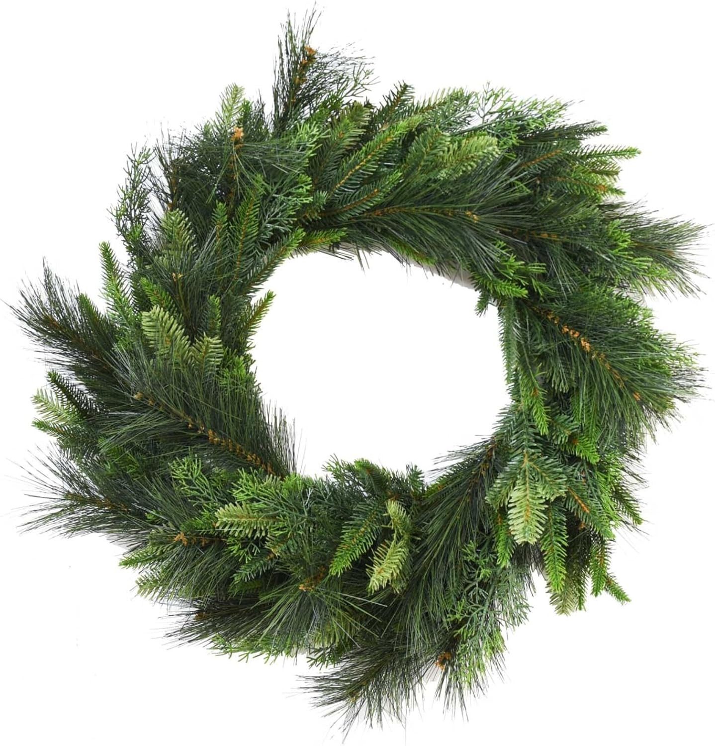 Kunstkranz Kunststoff SERTO Rund - Grün Naturgetreu, VIVANNO, Höhe 15 cm, 7 günstig online kaufen