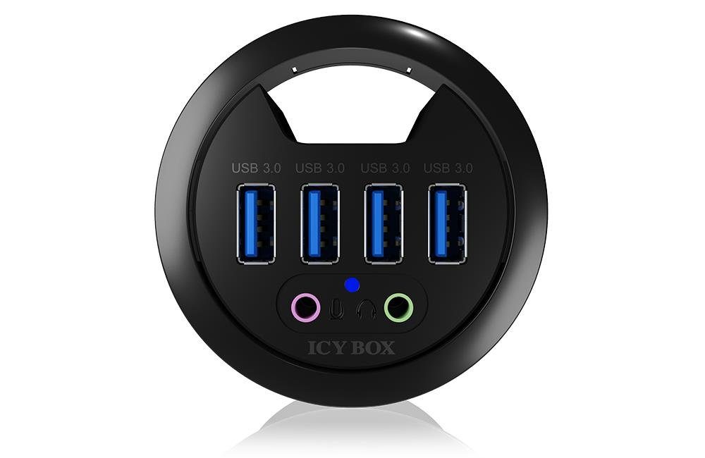 ICY BOX IB-HUB1403 USB-Adapter, 4 Port Tisch-Hub mit USB Type-A Anschluss, 5 V, 120 cm Kabel