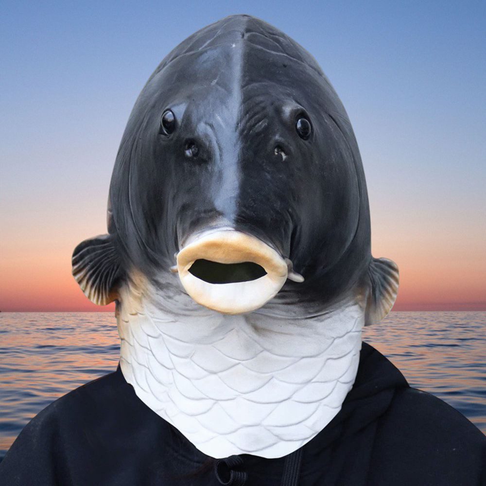 MC Star Verkleidungsmaske Latex Fischmaske Gruselige Vollkopfmaske für Hall günstig online kaufen