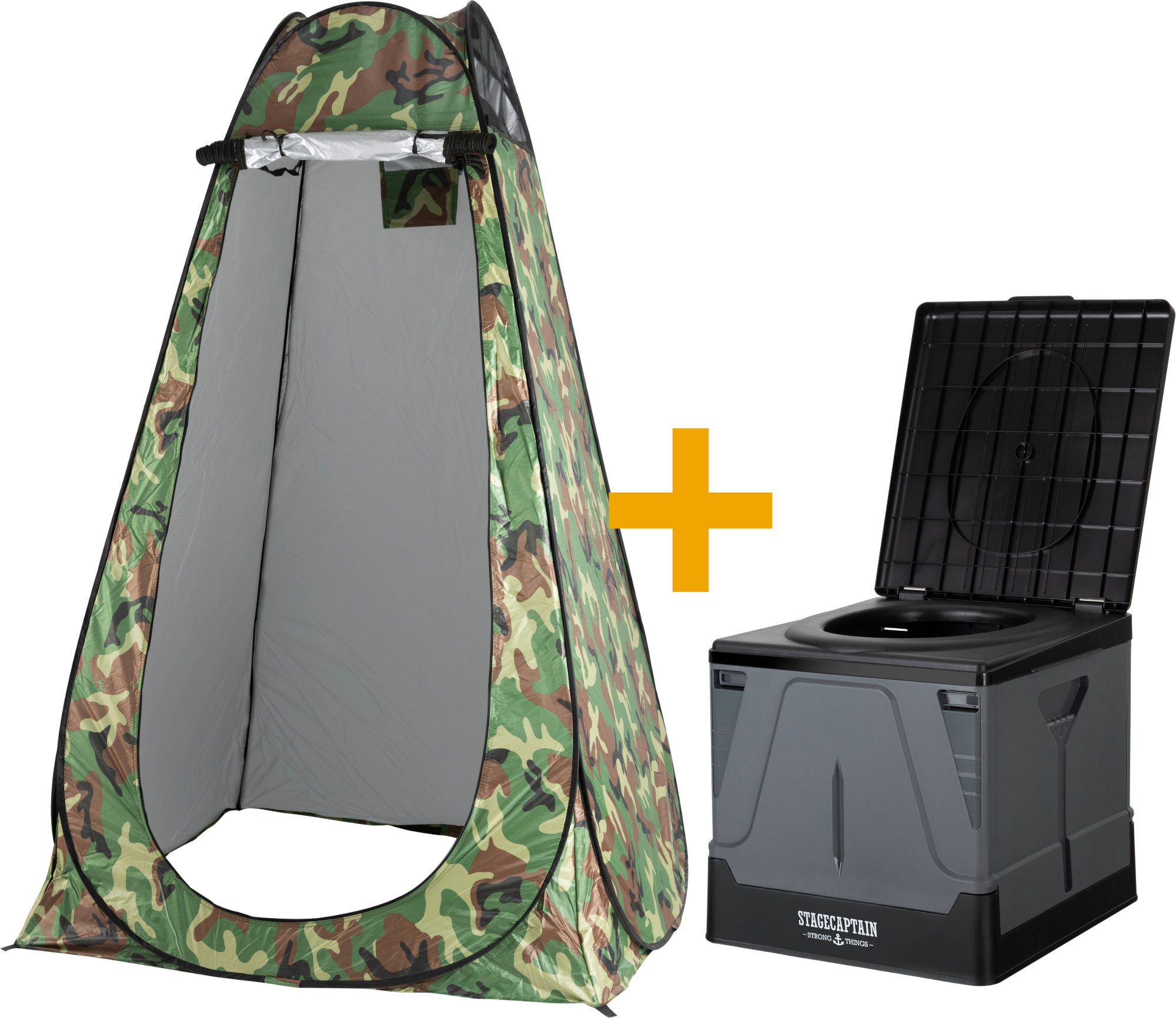 Stagecaptain Campingtoilette Quixie-3436 Privacy Toilet Set, (Quixie Privacy Set, 2-St., Inkl. klappbares Camping Klo und Toilettenzelt), Klappbares Camping Klo und Zelt für unterwegs und draußen