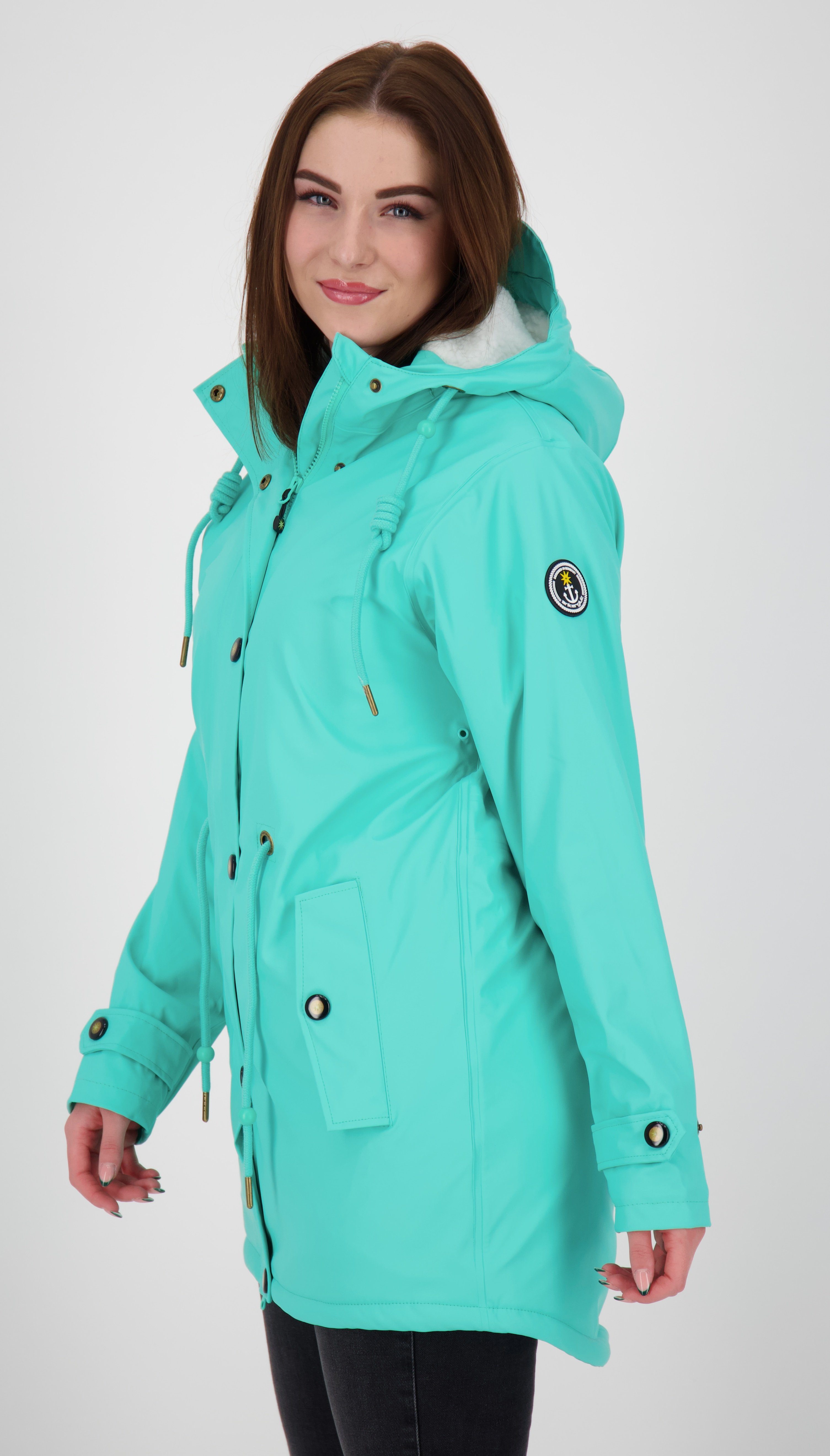 DEPROC Active Regenjacke auch ANKERGLUT & Großen turquoise Größen WOMEN CS Longjacket erhältlich #ankergluttraum in NEW Regenjacke