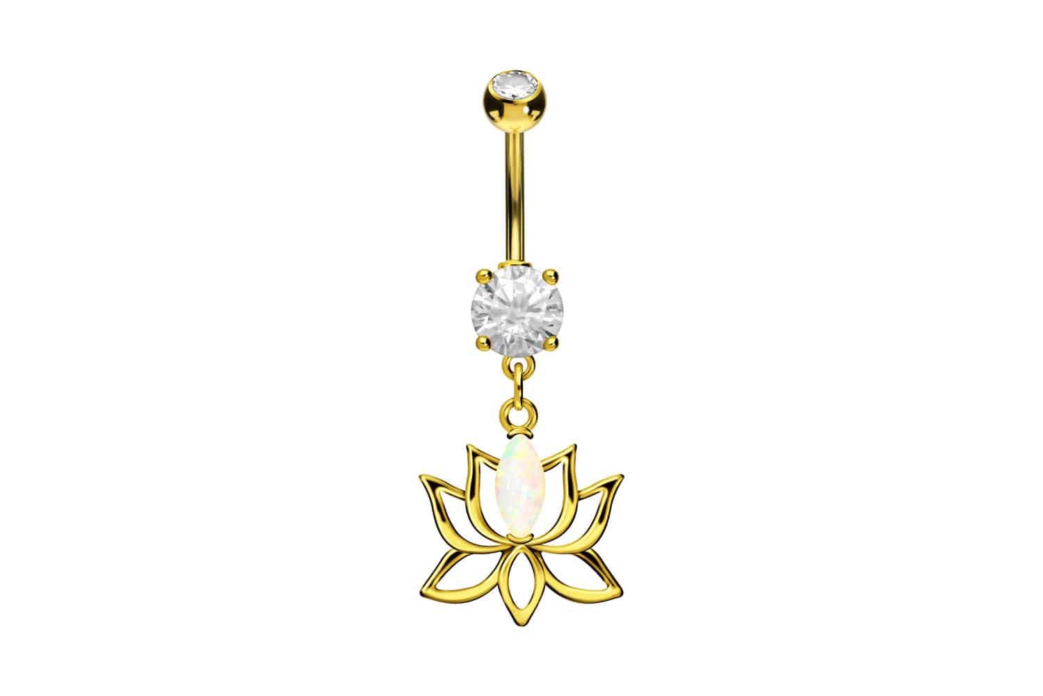 PIERCINGLINE Bauchnabelpiercing Chirurgenstahl Bananabell LOTUSBLÜTE + günstig online kaufen