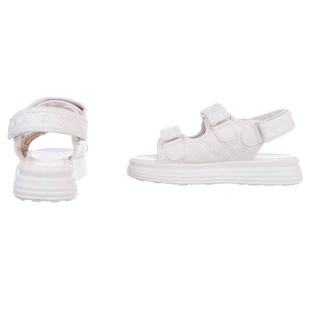 Ital-Design Komfortable Sandalen mit verstellbaren Riemen Riemchensandalette (89322983) Flach Plateausandaletten in Weiß