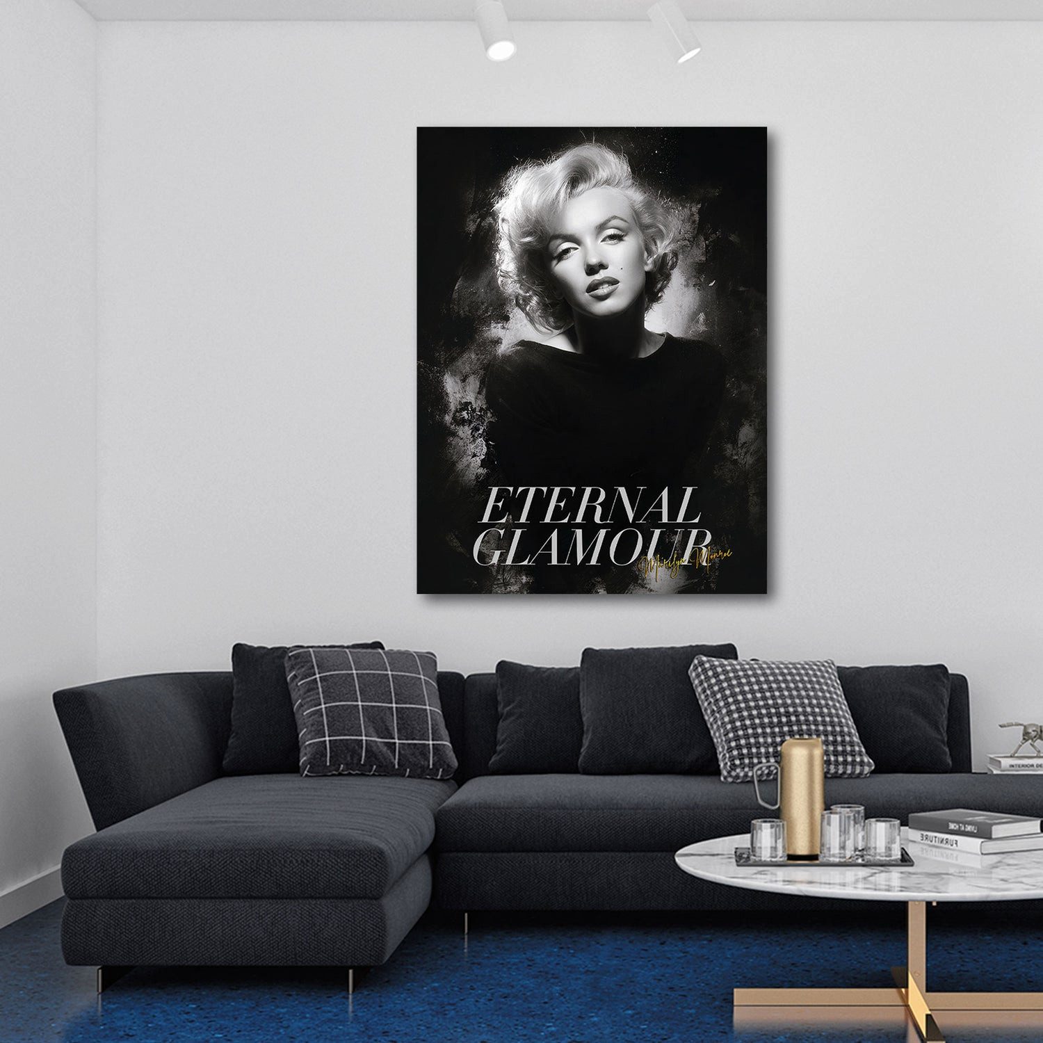 Artedinoi Leinwandbild Marilyn Porträt schwarz weiß Leinwandbild Wandbild Kunstdruck XL Wandd, Marilyn Monroe in Schwarz-Weiß