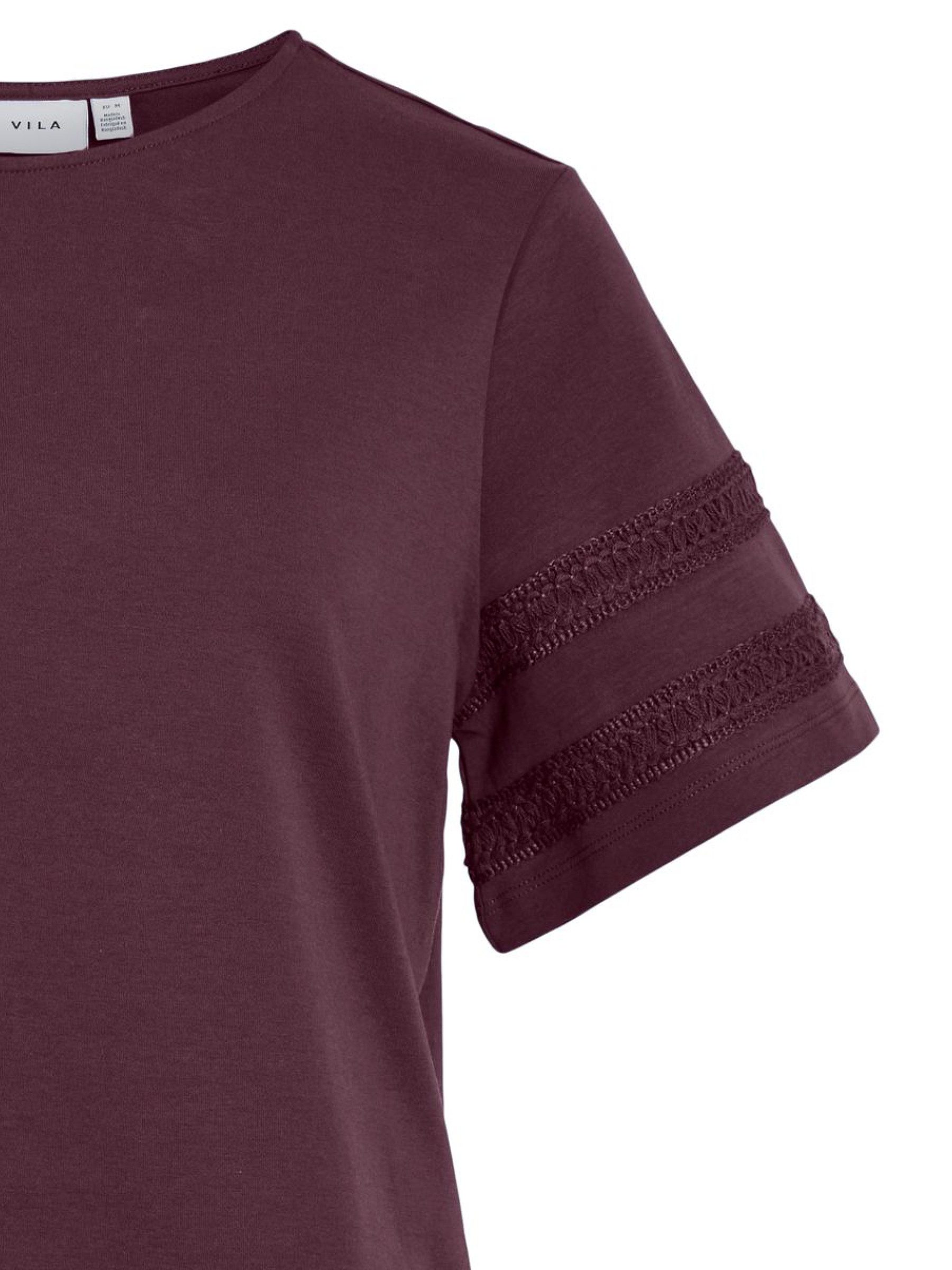 Vila T-Shirt Mit Spitzen-Details am Ärmel günstig online kaufen