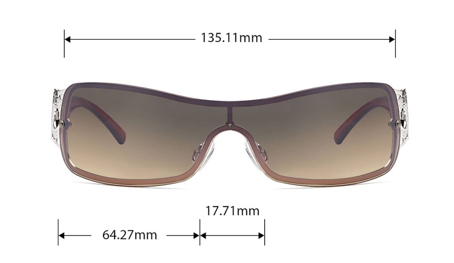 Damen (1-St) Dunkel Eyewear mit Monoscheiben Braun Monoscheibensonnenbrille BEZLIT verziertem Sonnenbrille Bügel
