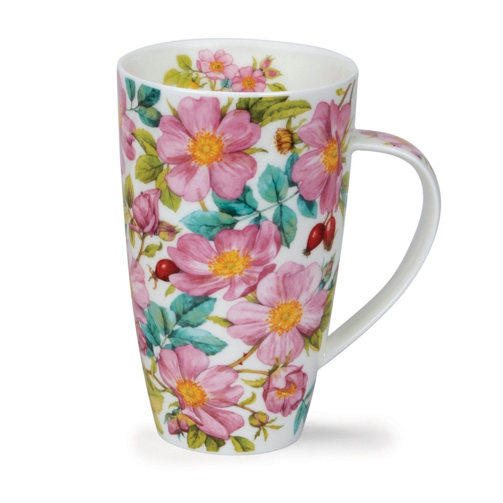 Dunoon Tasse Becher Henley Wild Rose 600 ml Bone China Kaffeetasse 15cm Teetasse, 1-tlg., Spülmaschinengeeignet