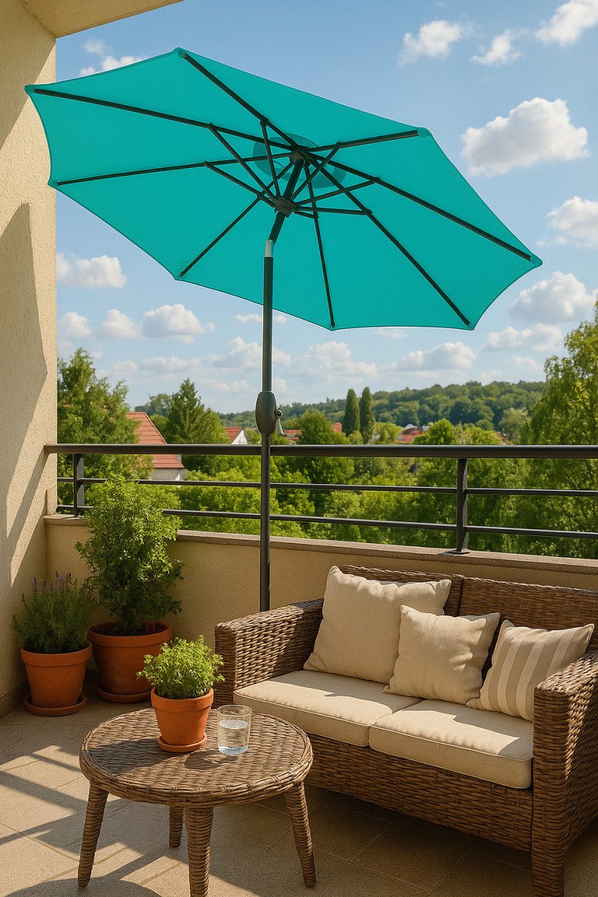 Primaster Sonnenschirm Primaster Sonnenschirm Ingenio türkis günstig online kaufen