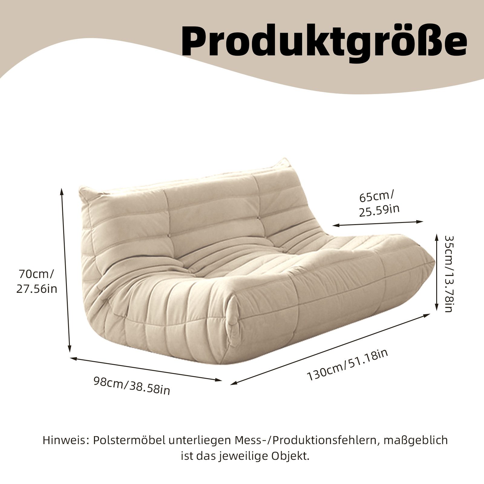 TWSOUL Sitzsack Bodensofa,Sitzsacksofa,Raupen-sitzsackstuhl,87CM*102CM*70CM günstig online kaufen