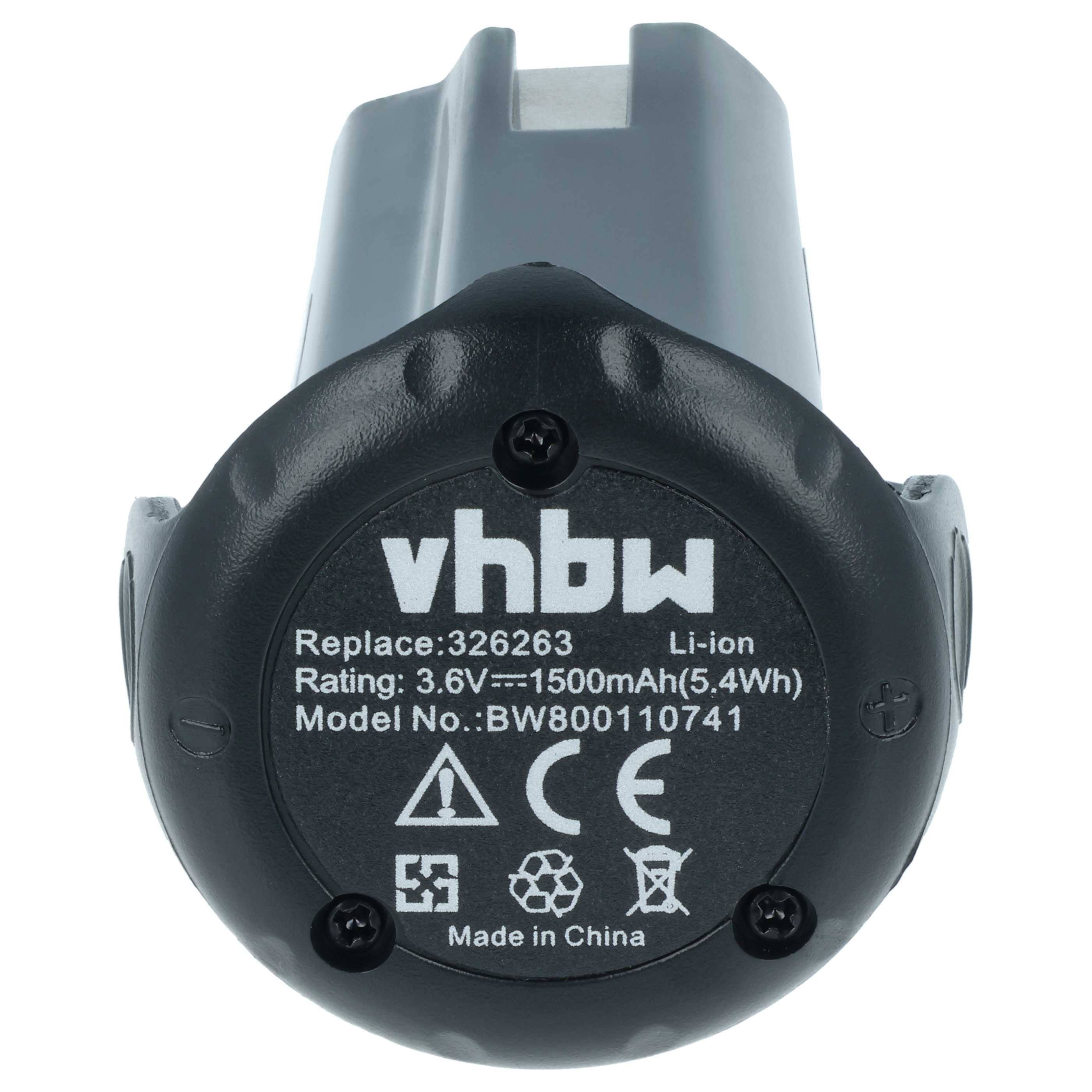 vhbw Akku passend für Hitachi Hikoki NT65GAP9, NT50GSP9, NT65GBP9, NT 50GS, Akku Akku Li-Ion 1500 mAh (3,6 V, 1 St), Leistungsfähiger Austausch-Akku für Werkzeug Powertools wie