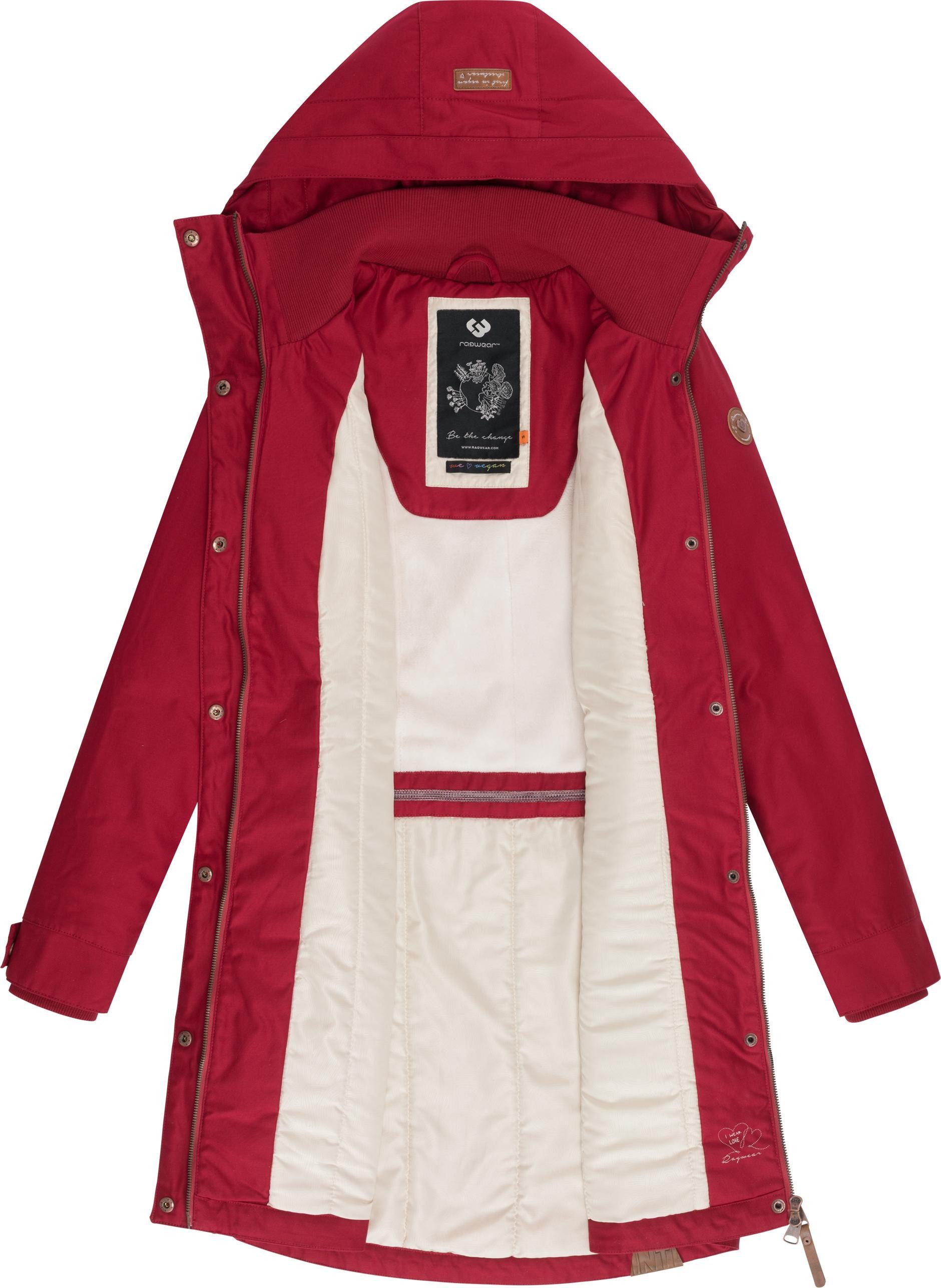 Ragwear Wintermantel Jannisa stylischer Damen Winterparka mit Kapuze