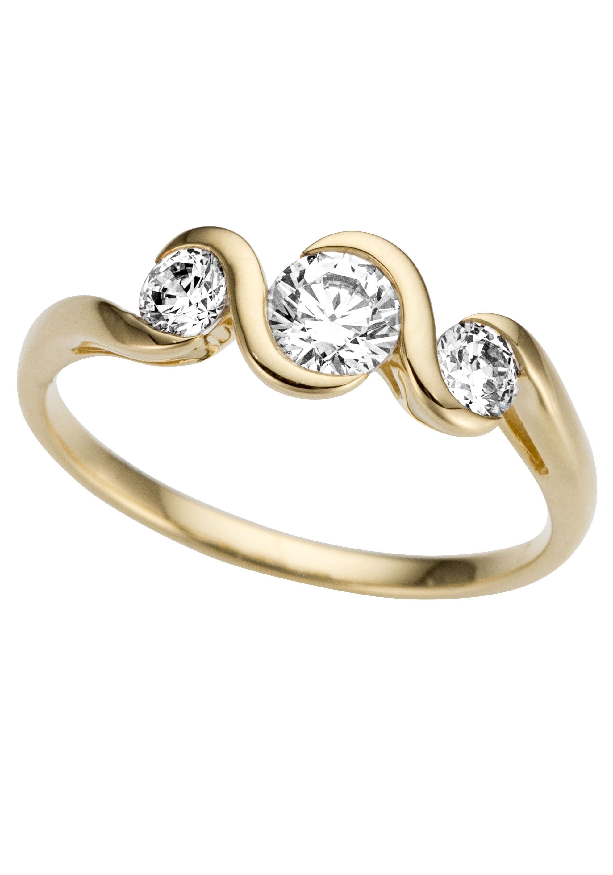 Firetti Goldring Schmuck Geschenk Gold 333 Doppelte Unendlichkeit, mit Zirkonia (synth)