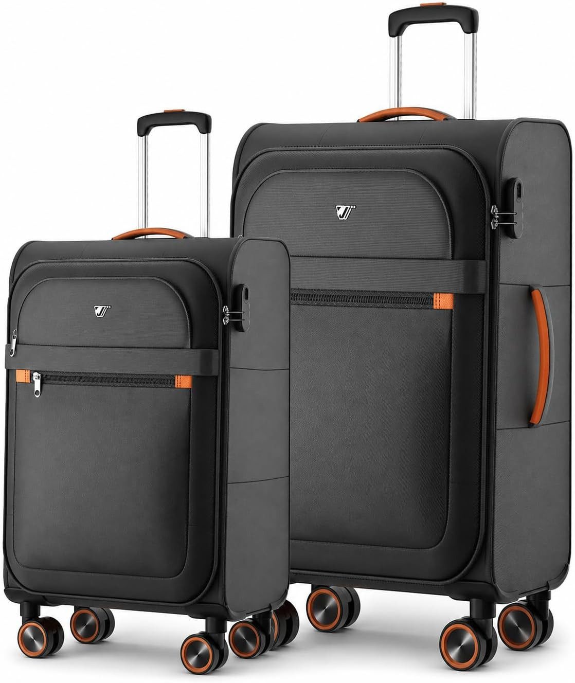 Verage Koffer Weichschalenkoffer, Leicht Reisekoffer mit Zahlenschloss, 4 Rollen, Stoffkoffer, Handgepäck/Set 3-teilig, 56/66/76cm,47/77/109L