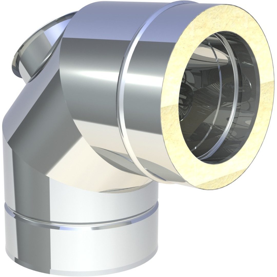 Jeremias Schornstein DW-FU Ø 80 mm Winkel 87° mit Revisionsöffnung für Festbrennstoffe, Ø 80 mm