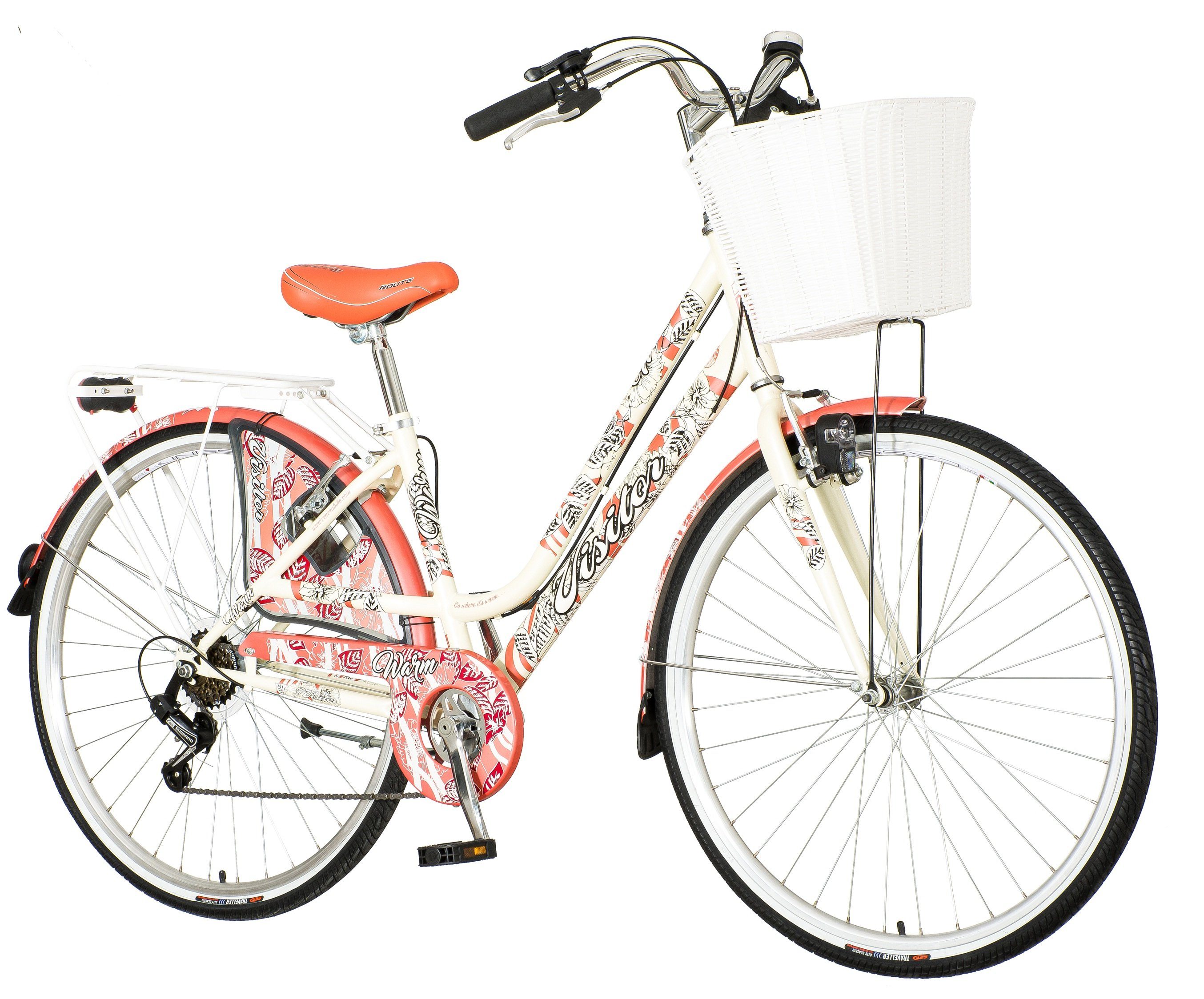 breluxx Cityrad »28 Zoll Damenfahrrad Venera Fashion Warm Coral Citybike  mit Korb + Licht, Retro Bike«, 6 Gang Shimano Tourney Schaltwerk,  Kettenschaltung online kaufen | OTTO