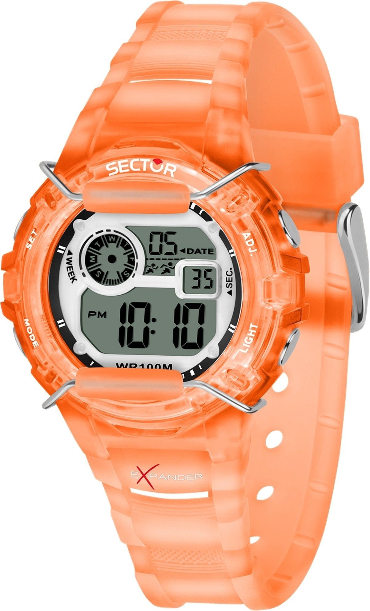 Sector Digitaluhr Sector Herren Armbanduhr Digital, (Digitaluhr), Herren Armbanduhr eckig, groß (50,8x43mm) PURarmband Kupfer, Casual