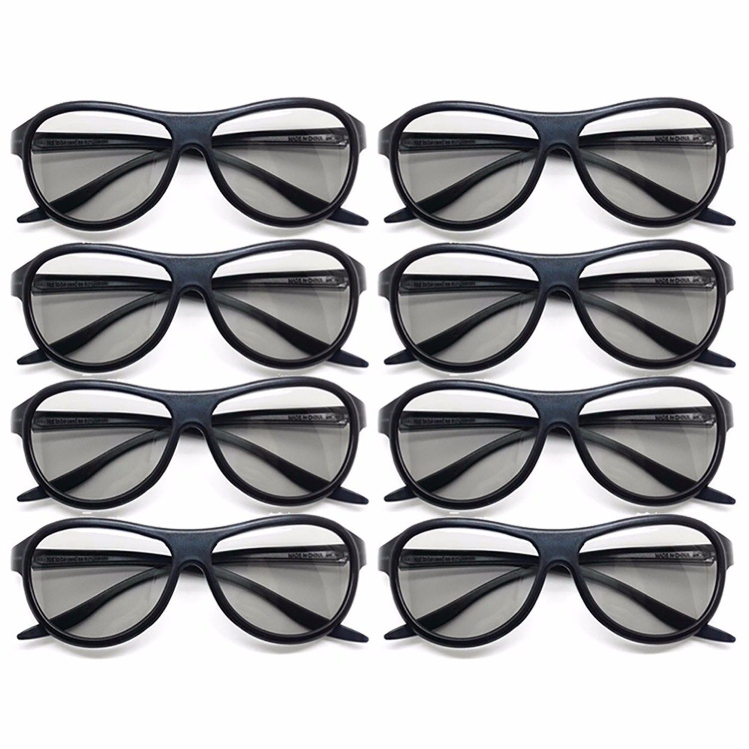 3D-Brille 3D Farbe von 3D Polarisierte zum - Brille, Passive Glasses Stück Filmen TPFNet Unisex Schwarz 8 - Ansehen Brille 3D-Kino