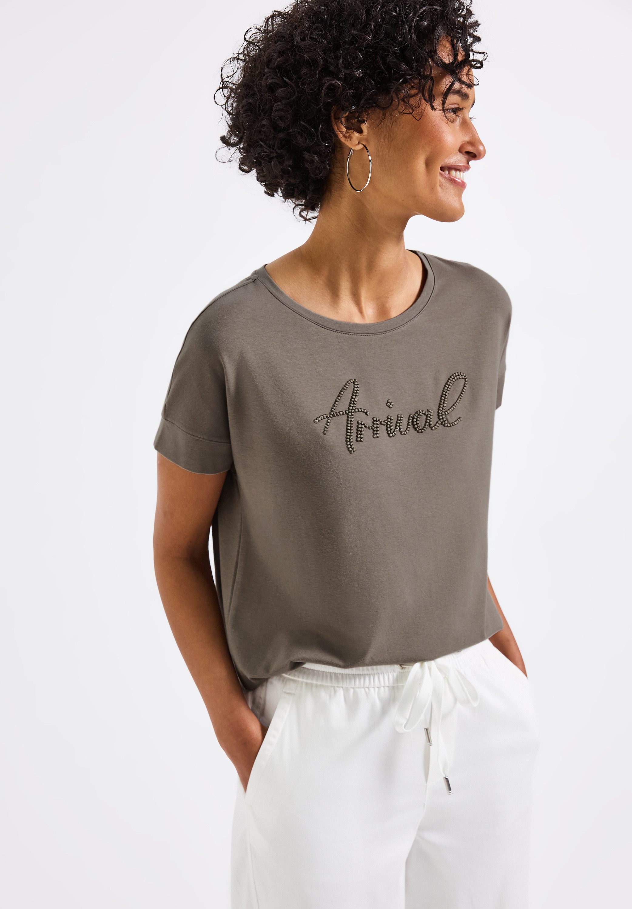 STREET ONE Shirttop mit Wording-Stickerei günstig online kaufen