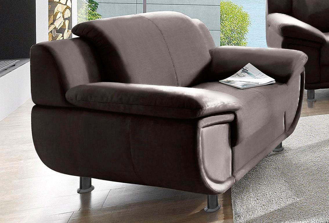 TRENDMANUFAKTUR Sessel Rondo, Breite 121 cm, breite Armlehnen, Füße schwarz, Big-Sessel wahlweise mit Federkern, in verschiedenen Bezügen