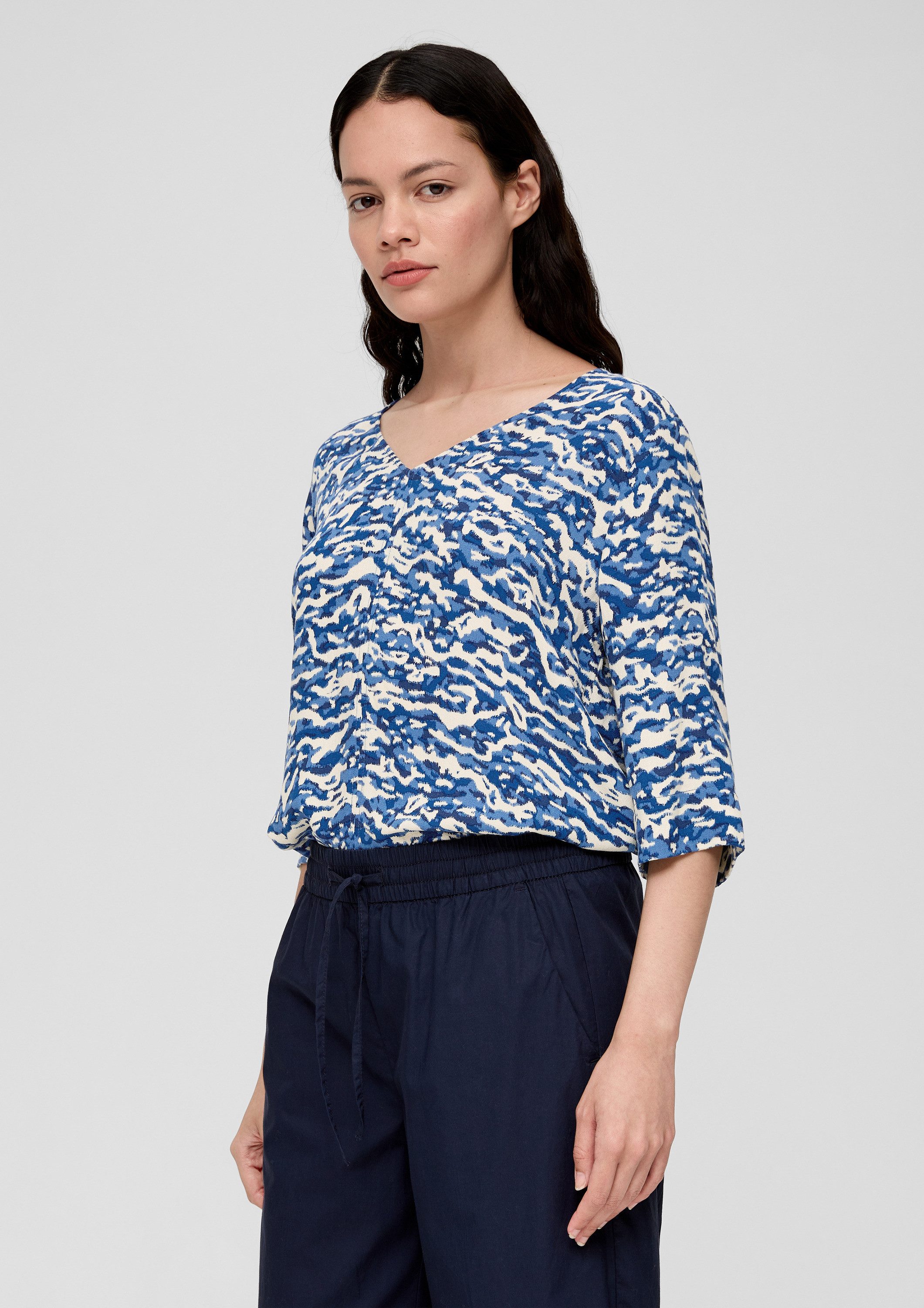 s.Oliver Kurzarmbluse Bluse Blusenshirt aus Viskose günstig online kaufen