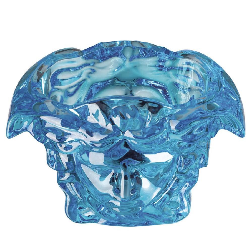 Versace Dekovase by Rosenthal Vase Medusa Grande Blau Glas (19cm)