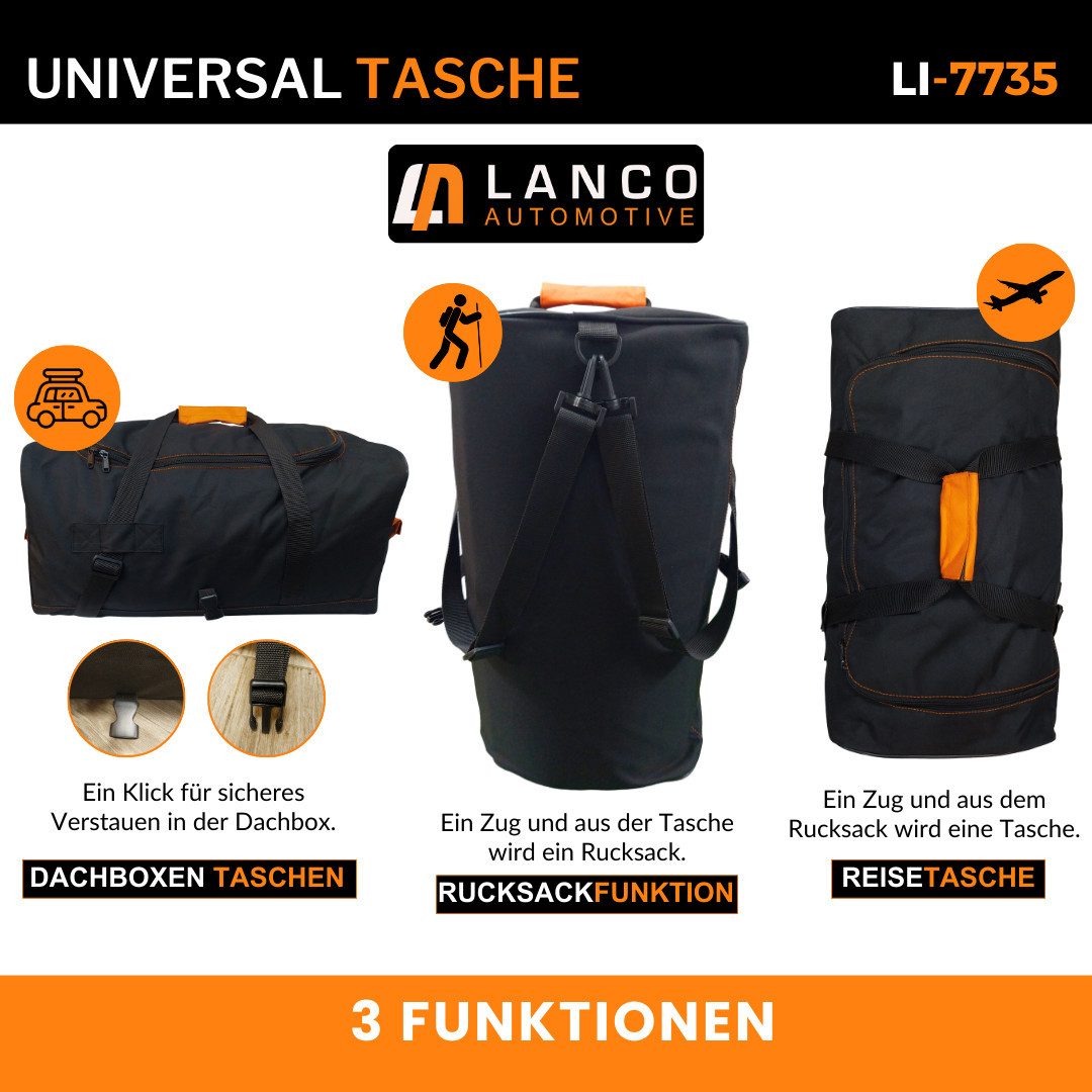 LANCO Automotive Dachbox Tasche, (Tragegriffe zum einfachen Be- und Entladen, Klick Befestigung)