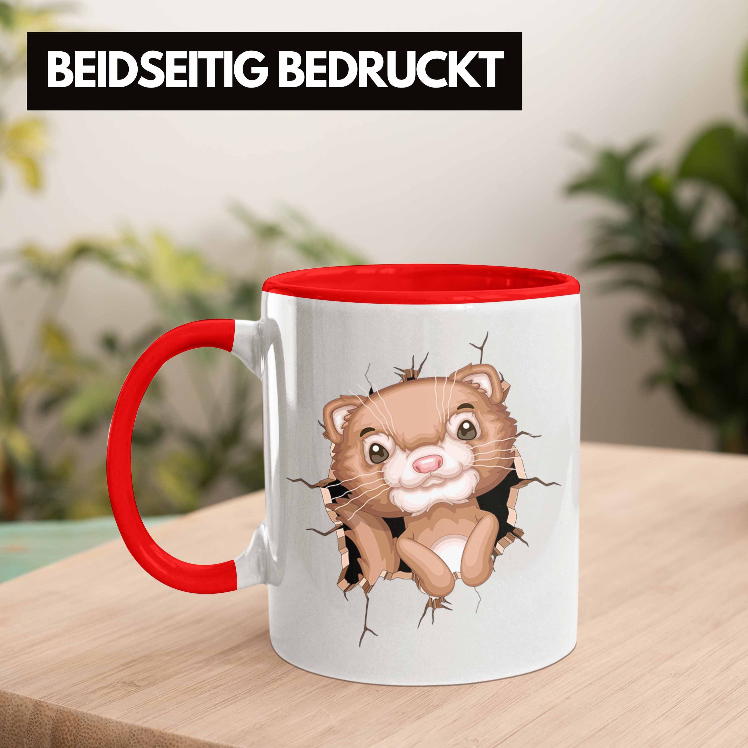 Tasse Rot 3D Otter-Liebha Tasse Kaffee-Becher Otter Lustige Geschenkdidee Trendation Grafik