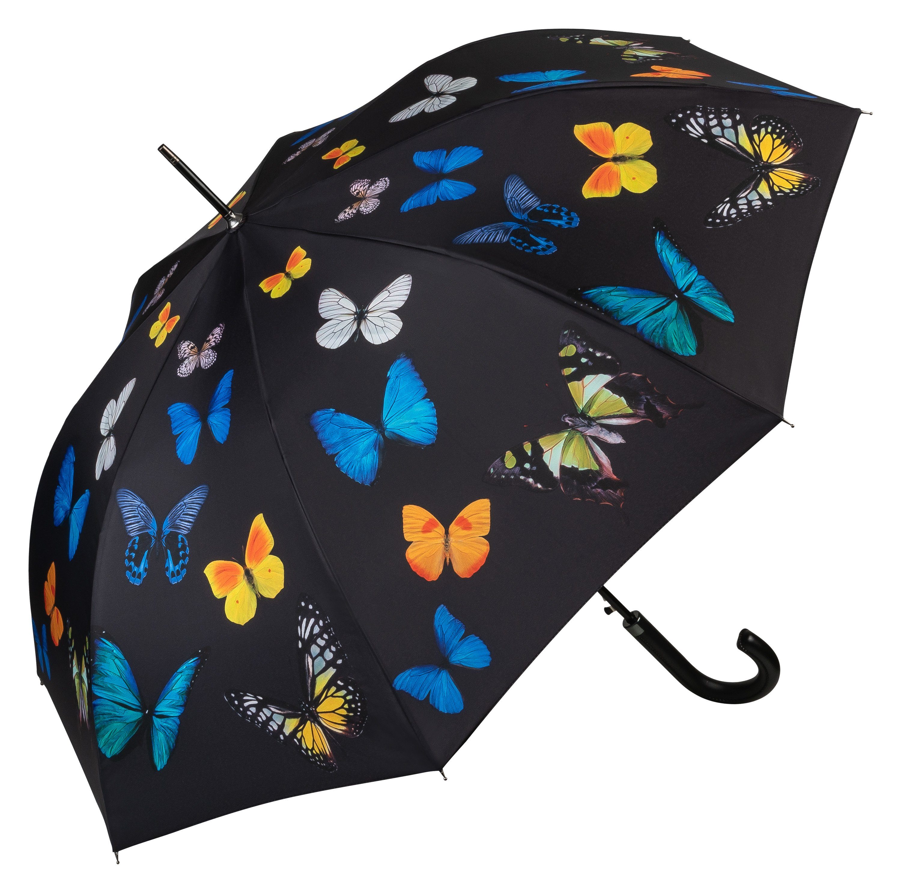 Lilienfeld Regenschirm Tiermotiv Butterfly, Stockschirm Schmetterlingstanz von Stockregenschirm Auf-Automatik