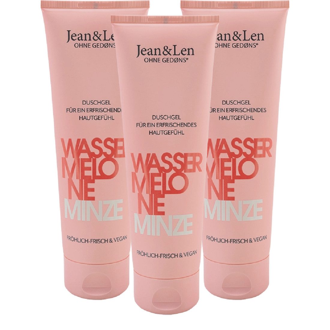 Jean & Len ohne Gedons* Duschgel Duschgel Wassermelone & Minze, 3-tlg., Vegan