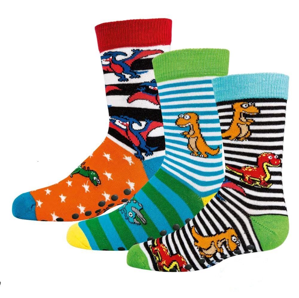 Socks 4 Fun ABS-Socken Kindersocken Vollfrottee und ABS (3 Paar) ABS Druck