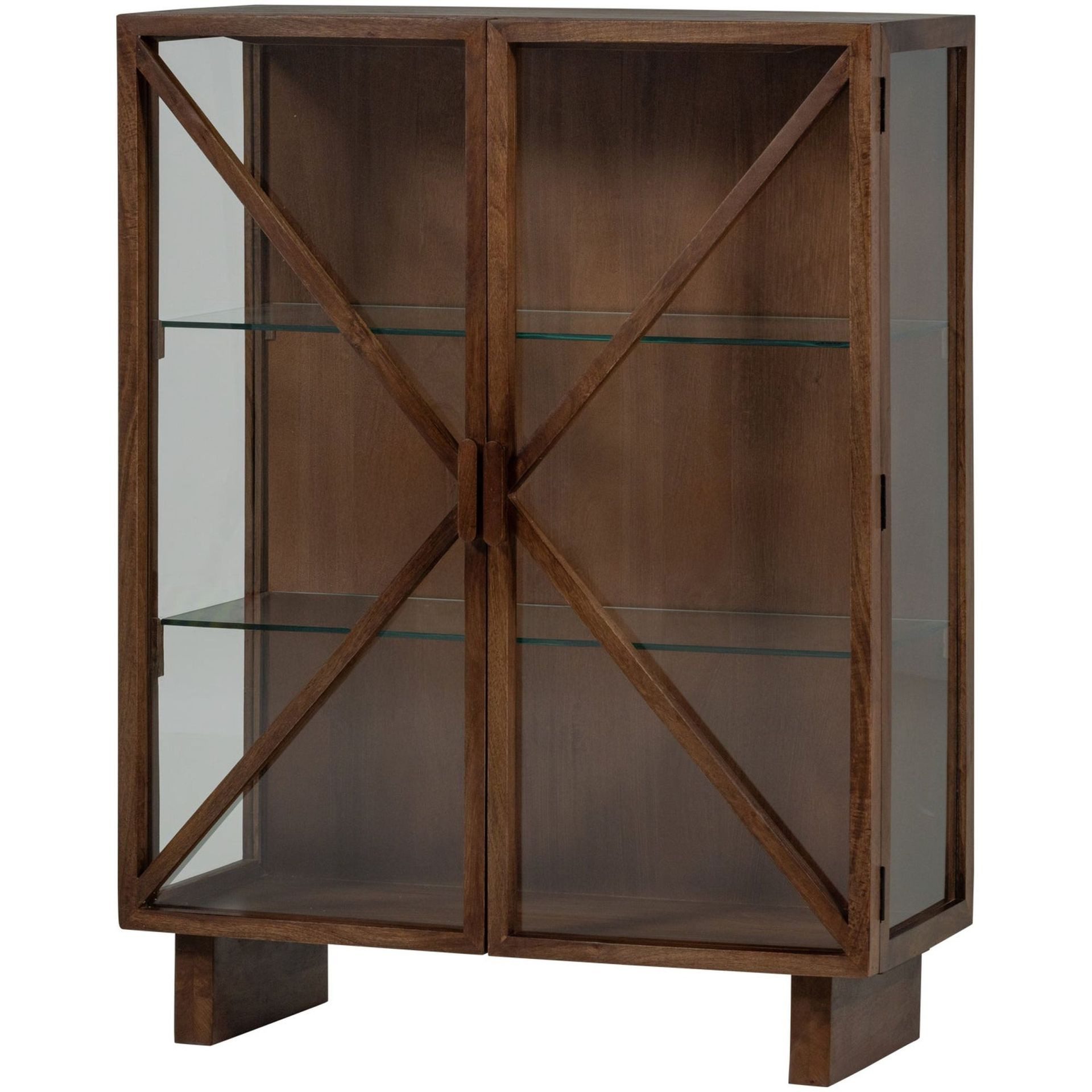 WOOOD Standvitrine Retro Vitrine Kella Mangolzholz