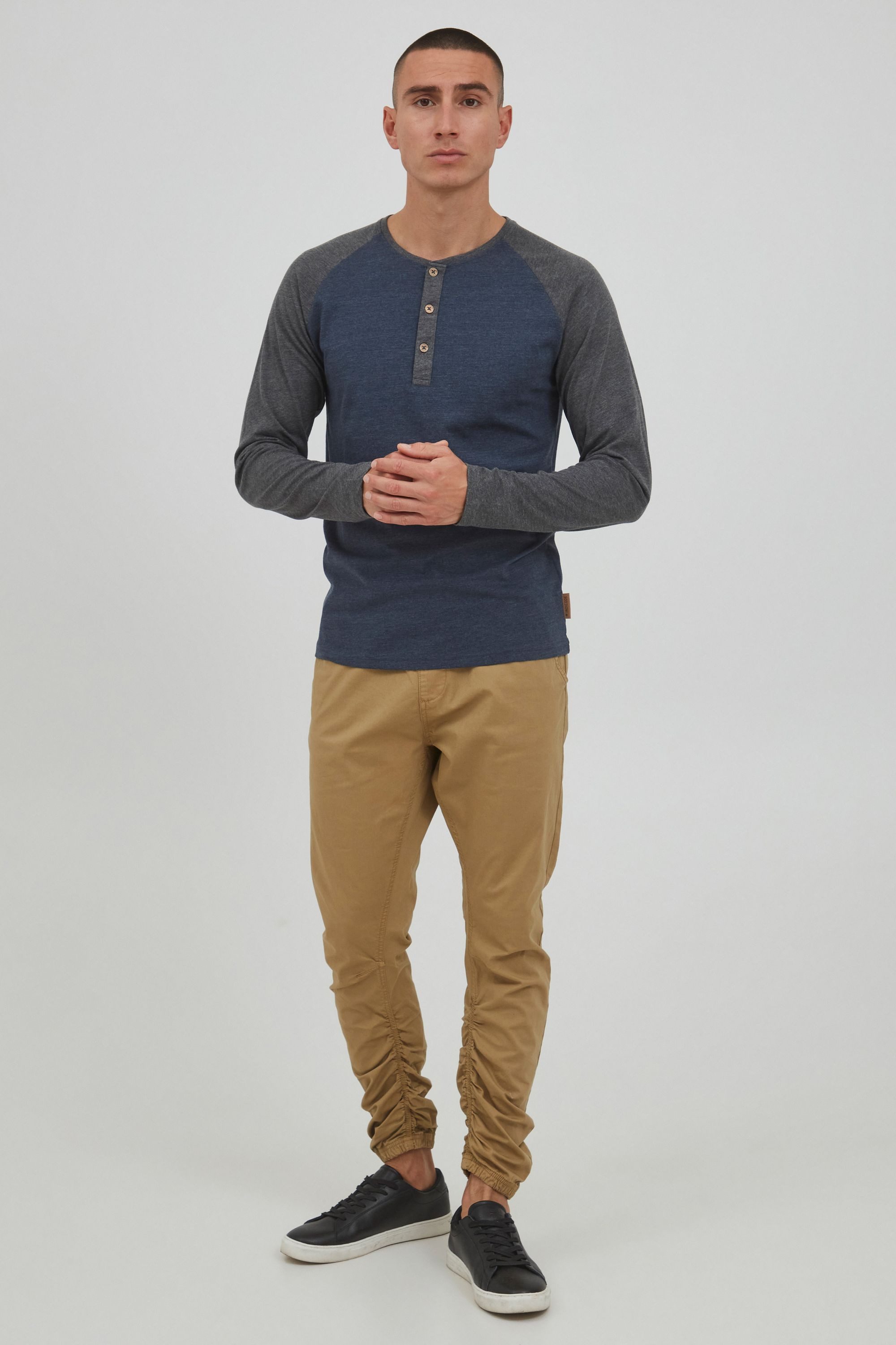 Indicode Rundhalsshirt IDWinston Longsleeve im Baseball-Look günstig online kaufen
