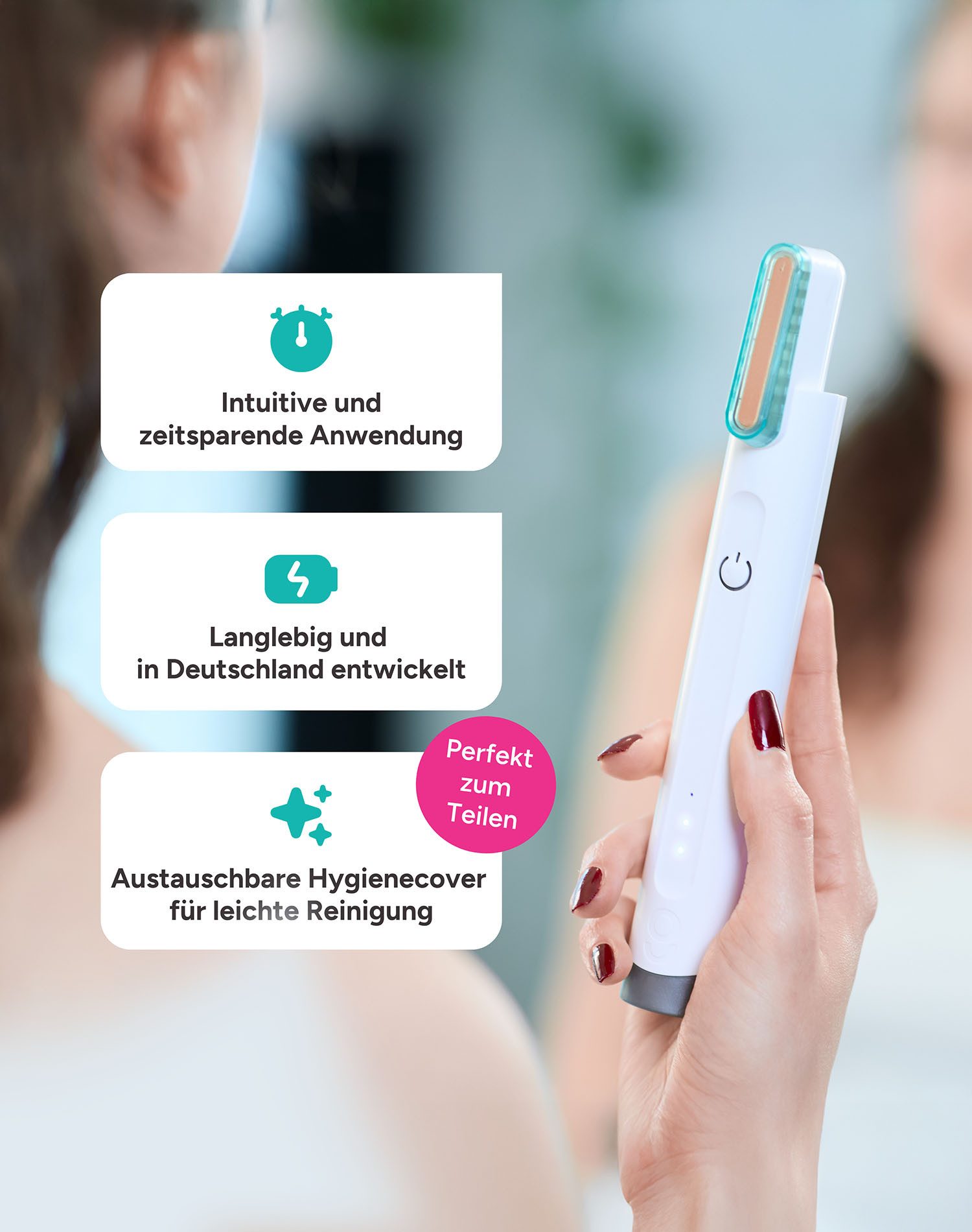 Glim Skin Kosmetikbehandlungsgerät Professionelles Kaltplasma-Kosmetikgerät GLIM90, Elektrische Gesichtsbürste, Gesichtspflege