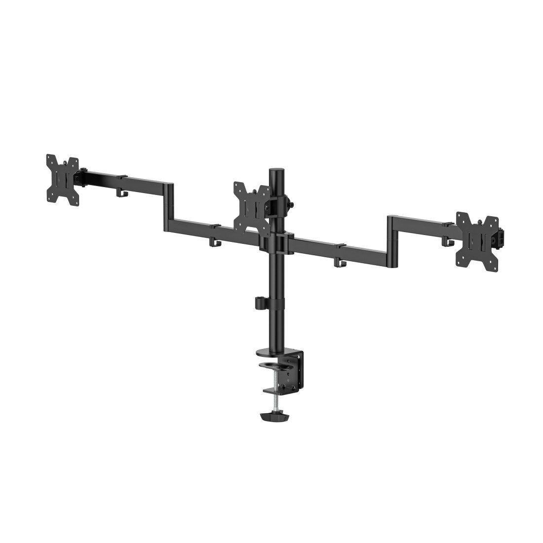 Hama Monitor-Halterung Dreifach Monitorhalterung höhenverstellbar für 13-27 Zoll, (3 Monitore, 360° Rotation, VESA, Kabelmanagement, Stahl)