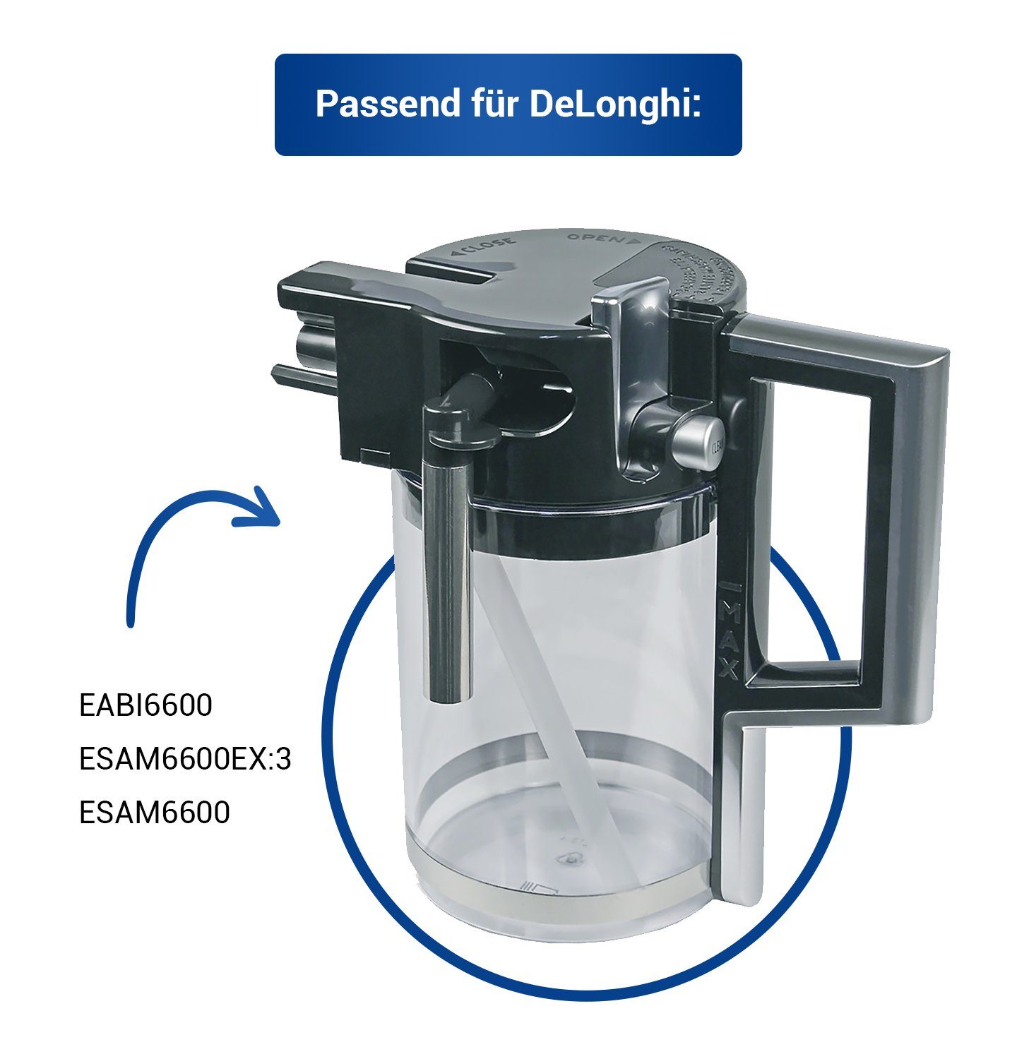 Milchbehälter Ersatz für 5513211641, Karaffe VIOKS Kaffeemaschine für DeLonghi