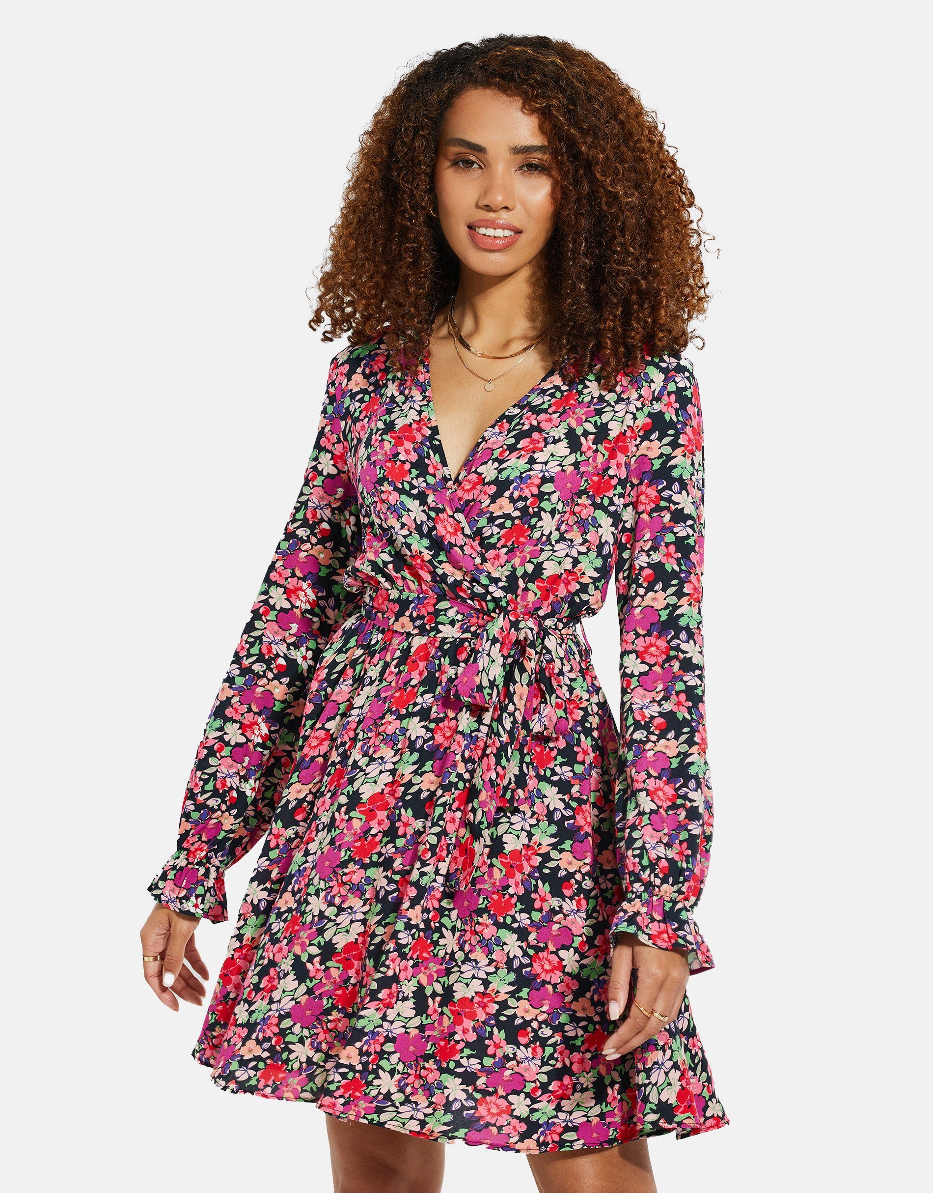 Threadbare Sommerkleid THB Shopper - mehrfarbig Printed Multi Wrap