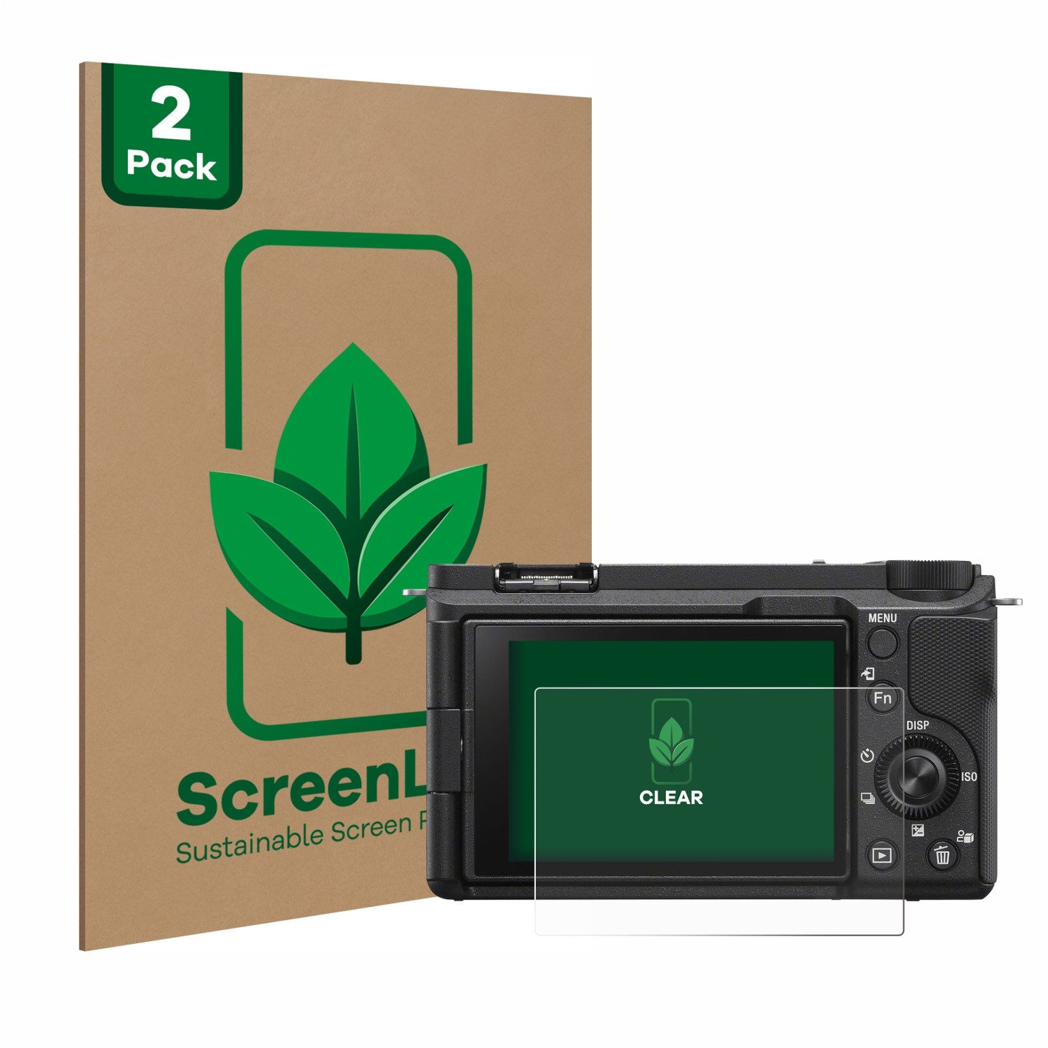 ScreenLeaf Displayschutzfolie Schutzfolie für Sony Alpha ZV-E10 II, 2 Stück, Displayschutz Schutz Folie Klar Transparent