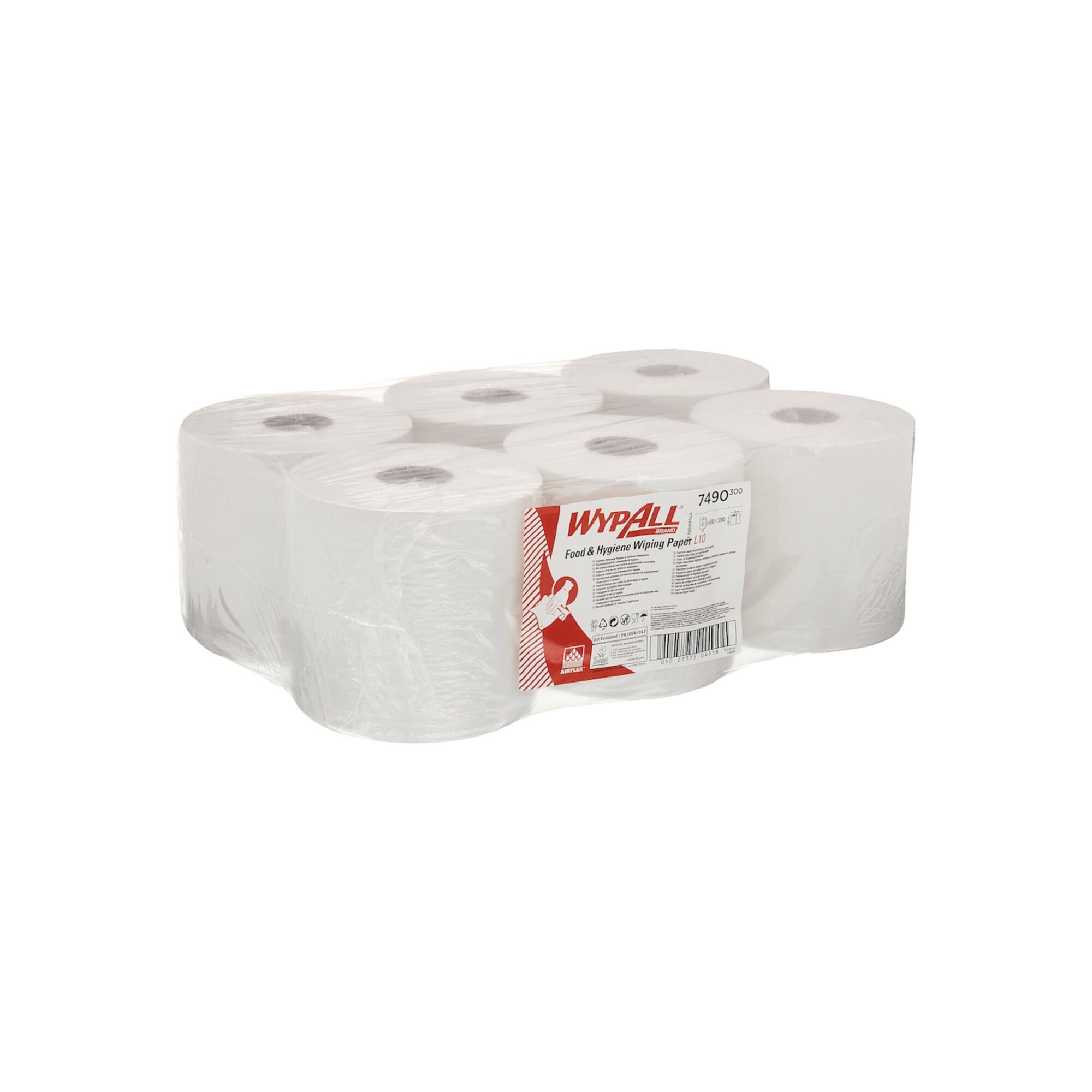 Wypall WypAll Papierwischtücher für Lebensmittel Hygiene, 6 Rollen x 630 Wisc Reinigungstuch