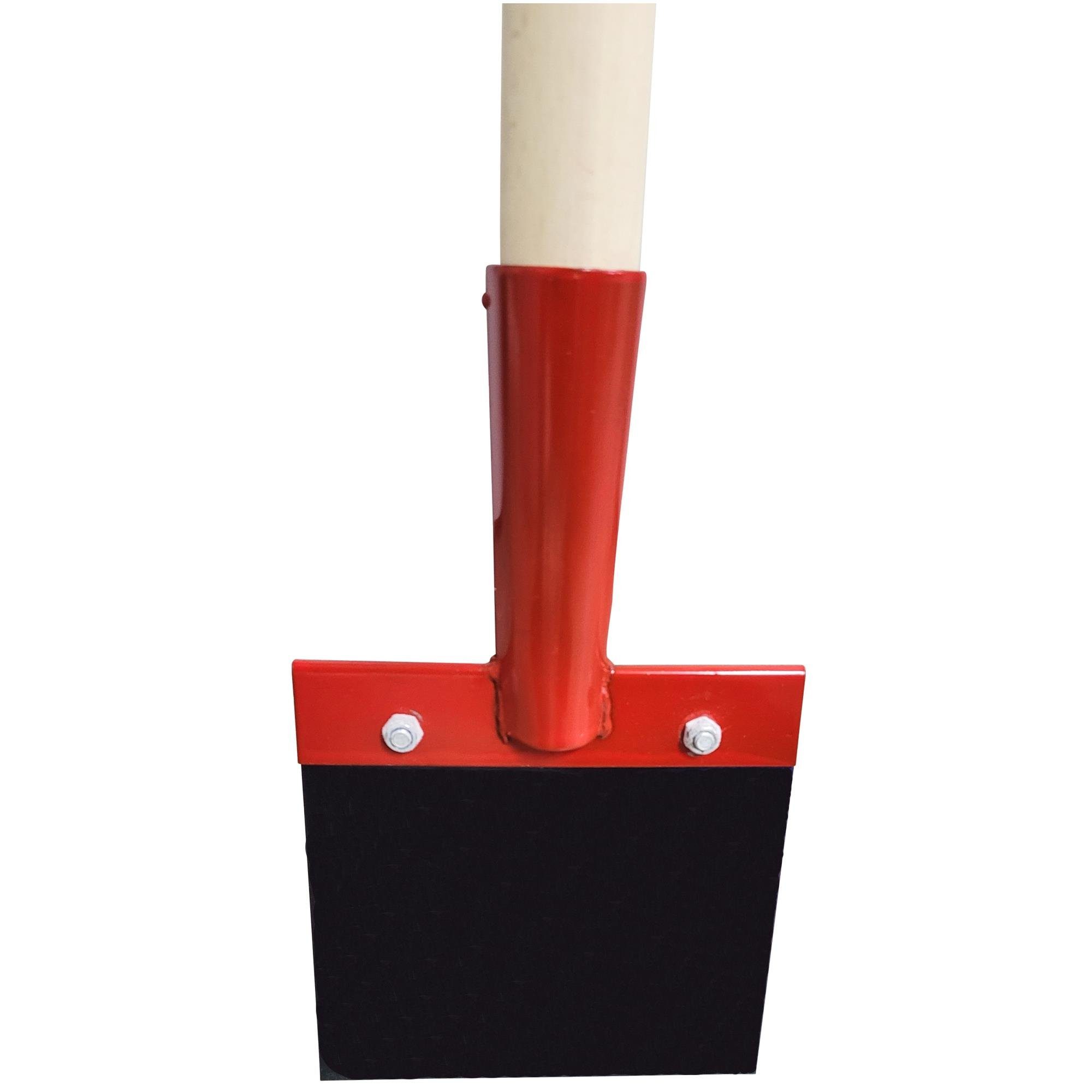 BauSupermarkt24 Schneeschieber Stoßscharre 15 cm mit Federstahlblatt und Holzstiel